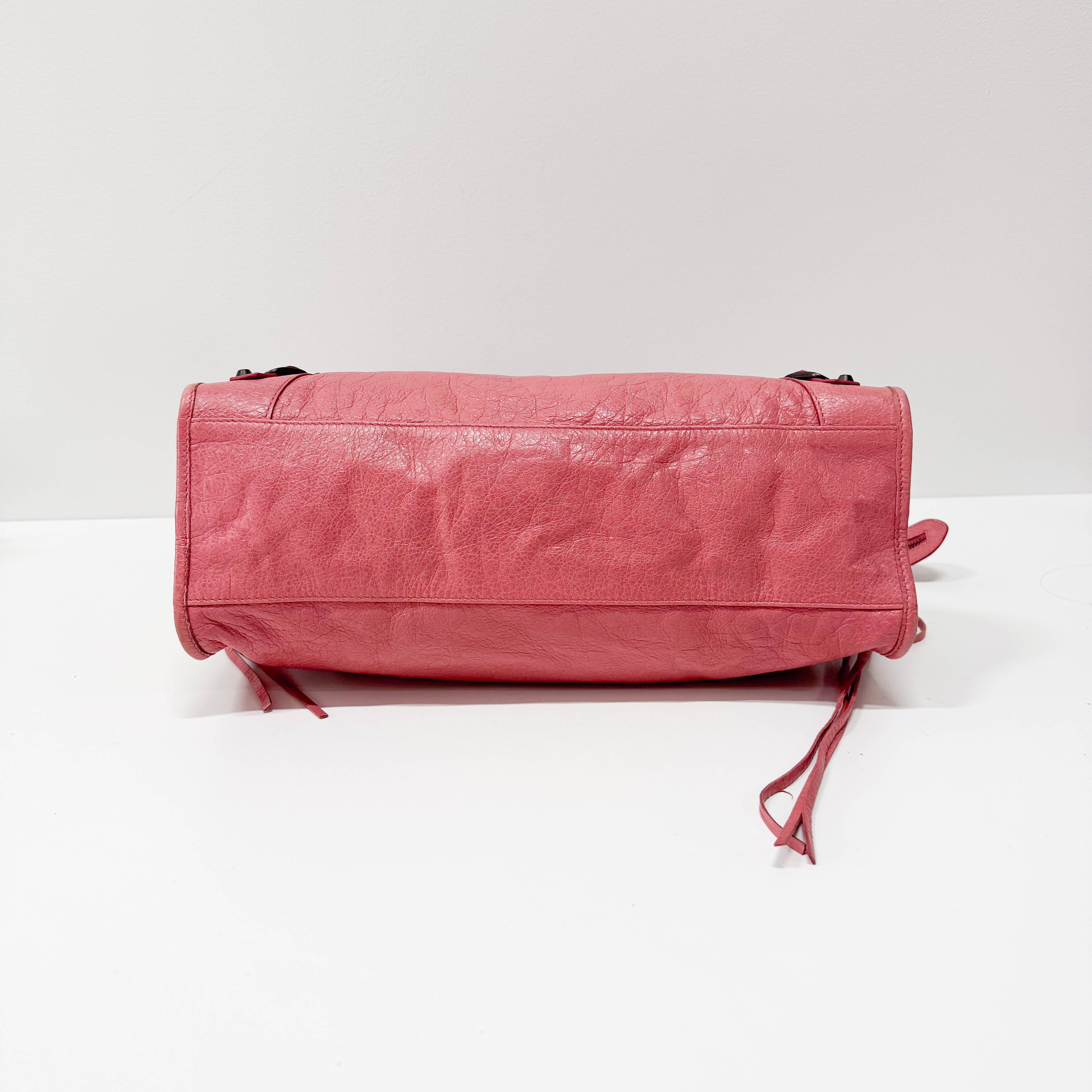 The City Pink Calfskin Leather Two Way Bag