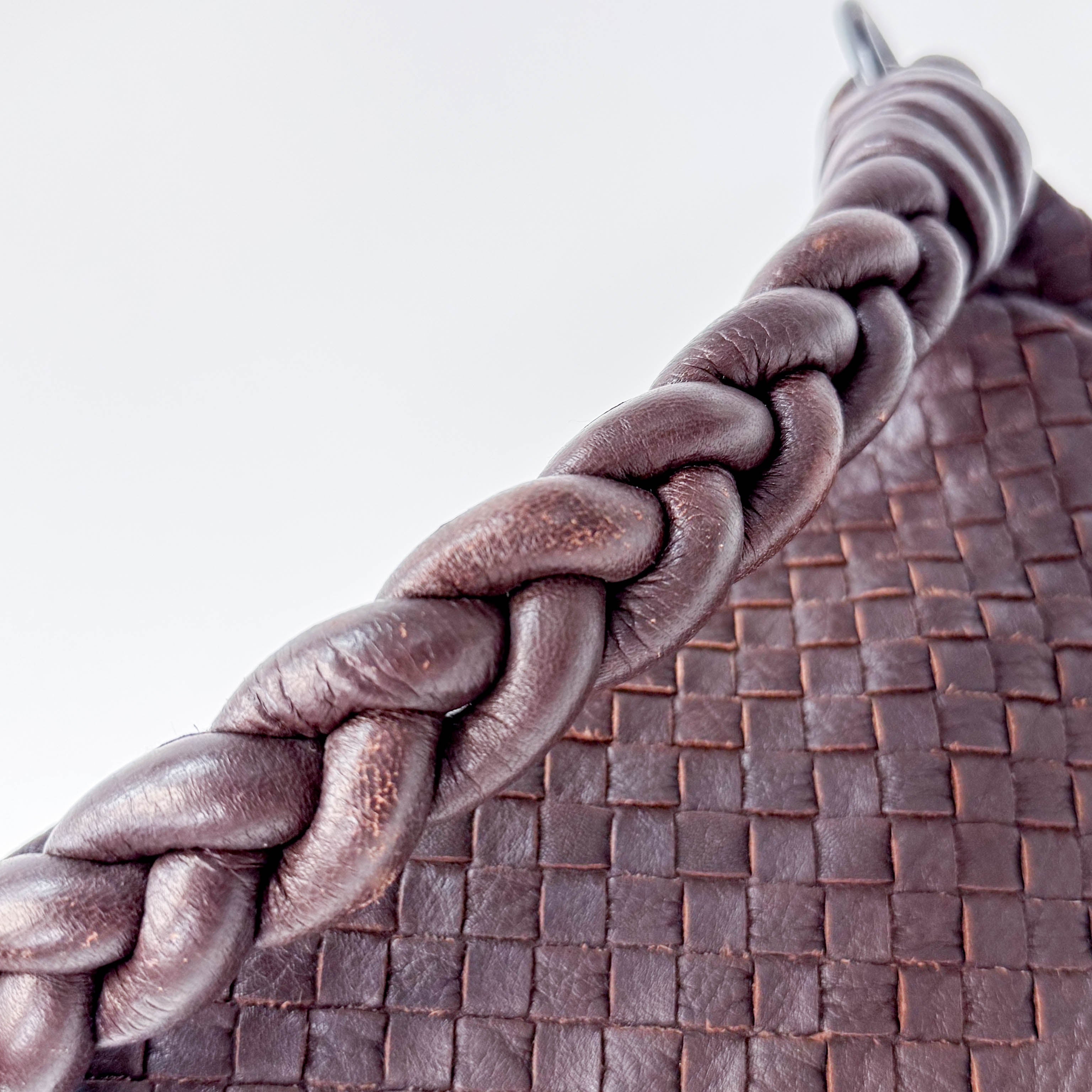 Intrecciato Brown Leather Tote Bag