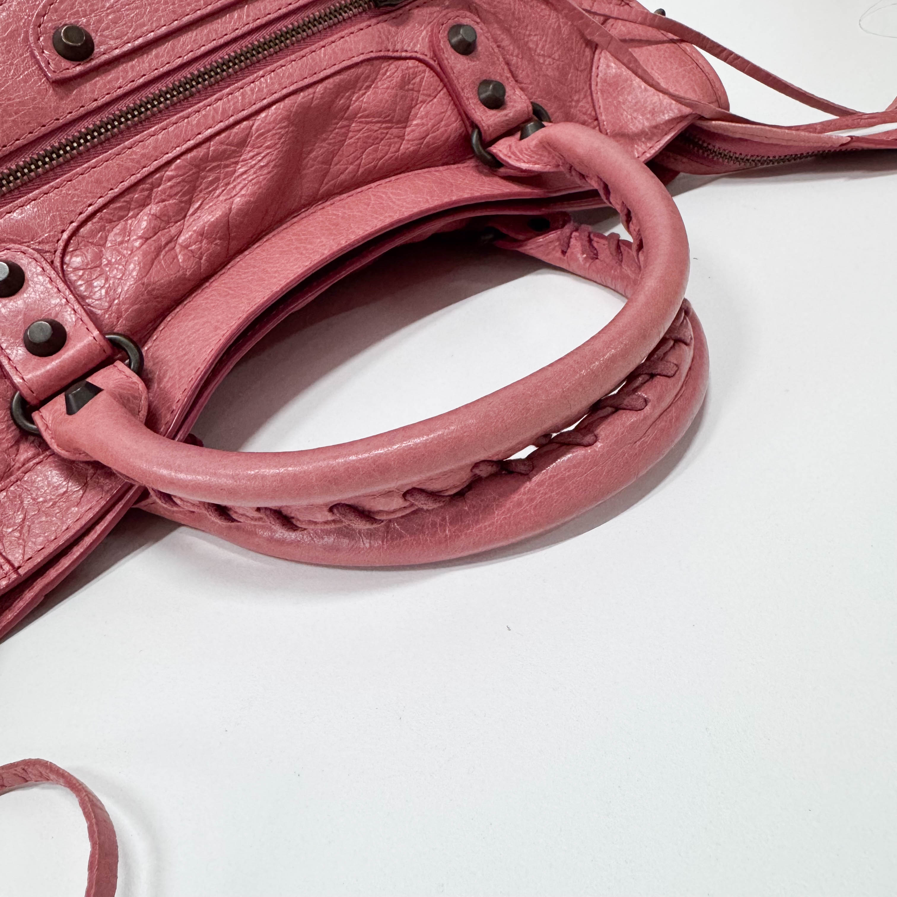 The City Pink Calfskin Leather Two Way Bag