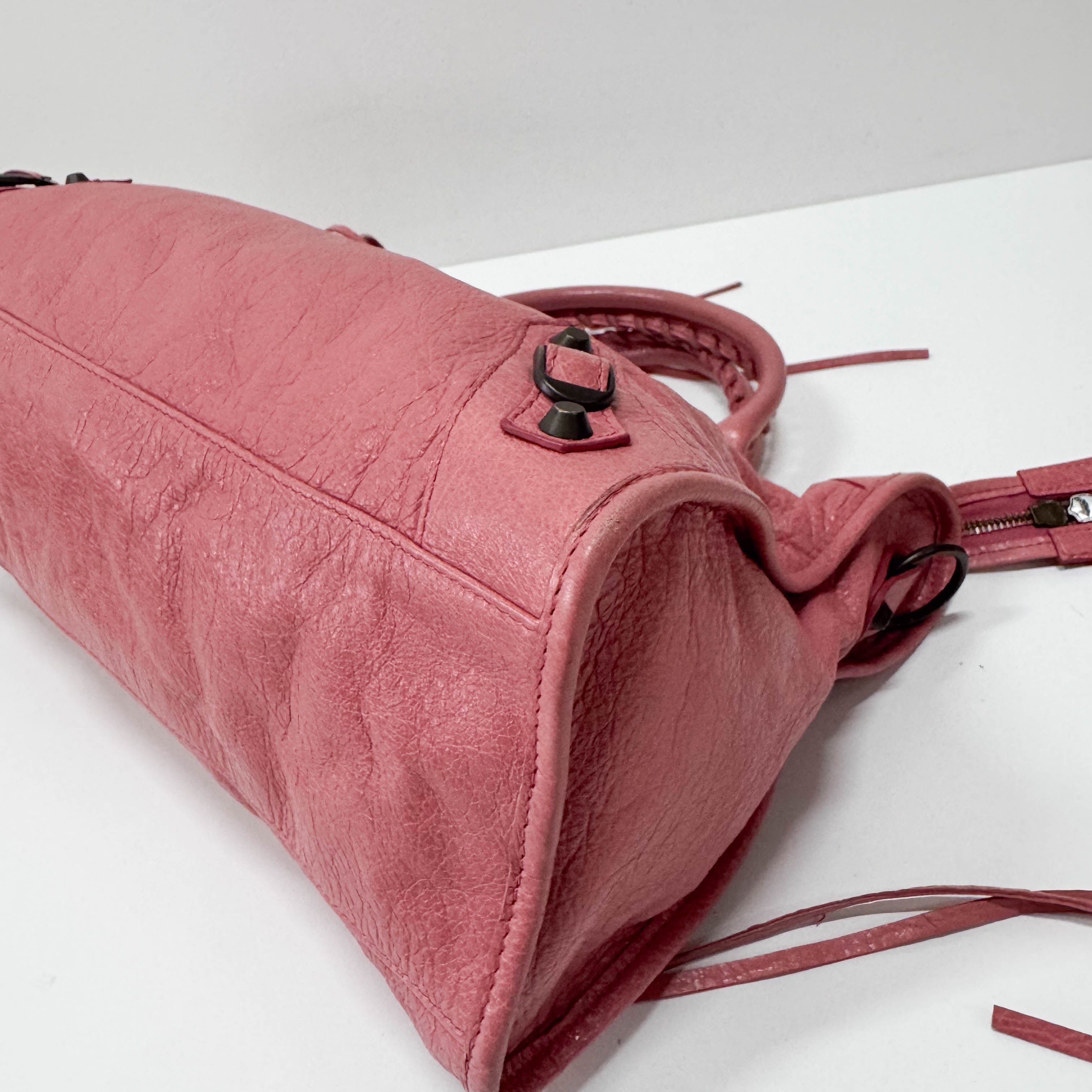 The City Pink Calfskin Leather Two Way Bag