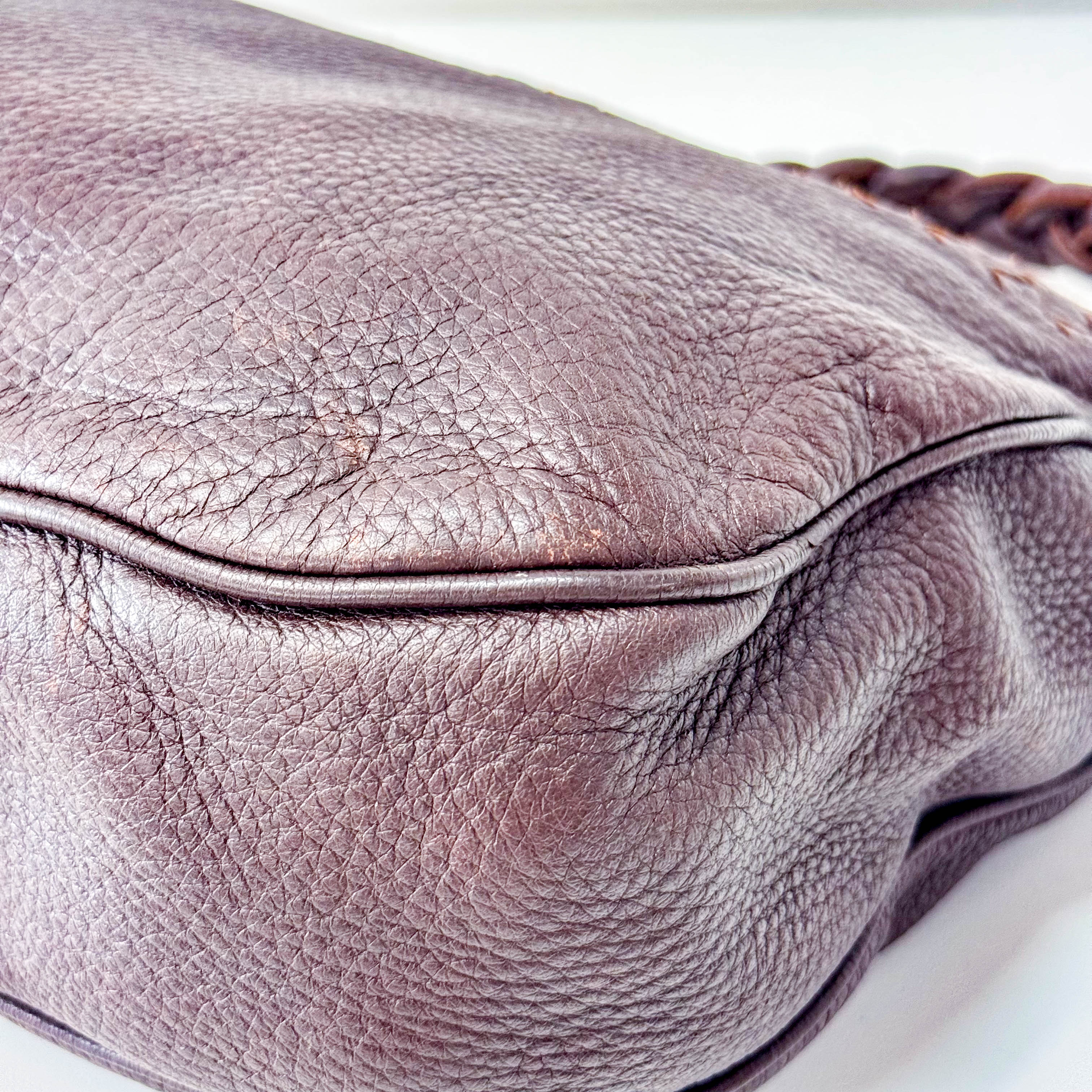 Intrecciato Brown Leather Tote Bag