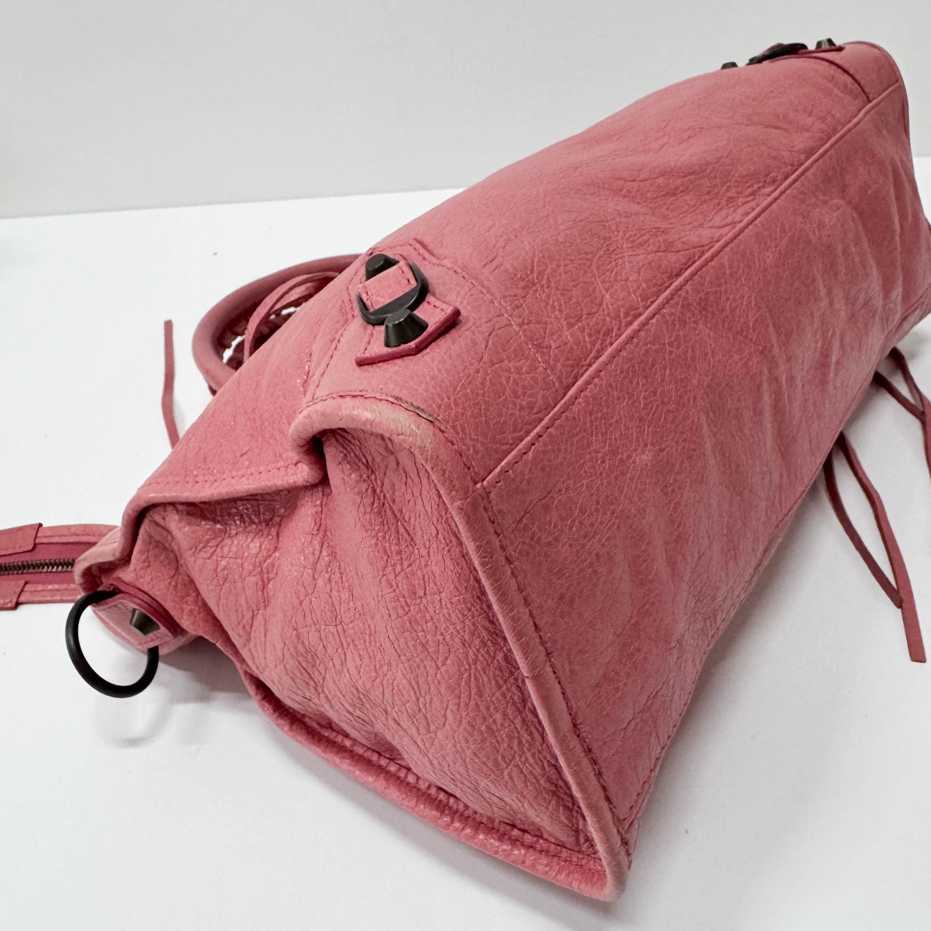 The City Pink Calfskin Leather Two Way Bag