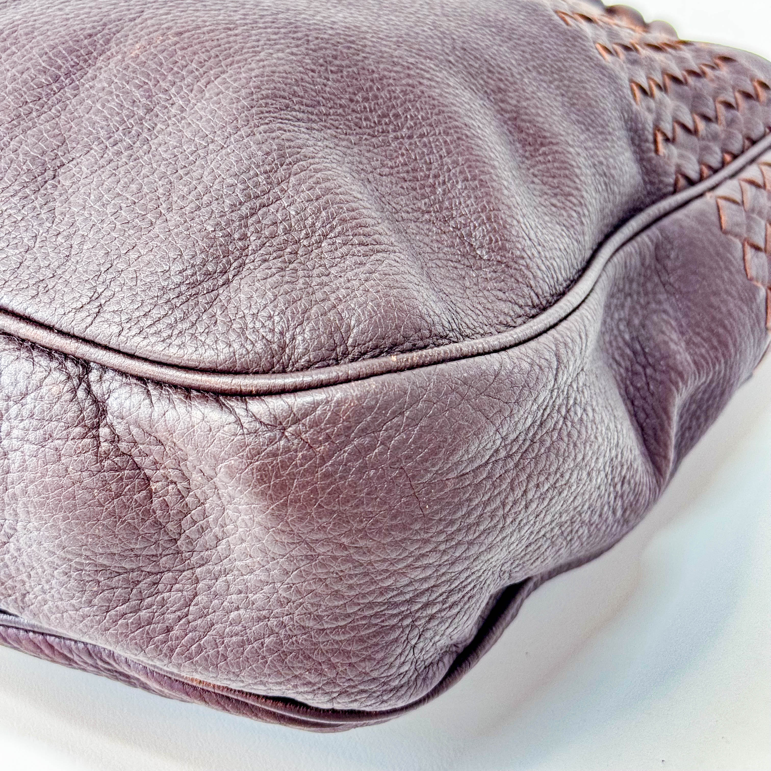 Intrecciato Brown Leather Tote Bag