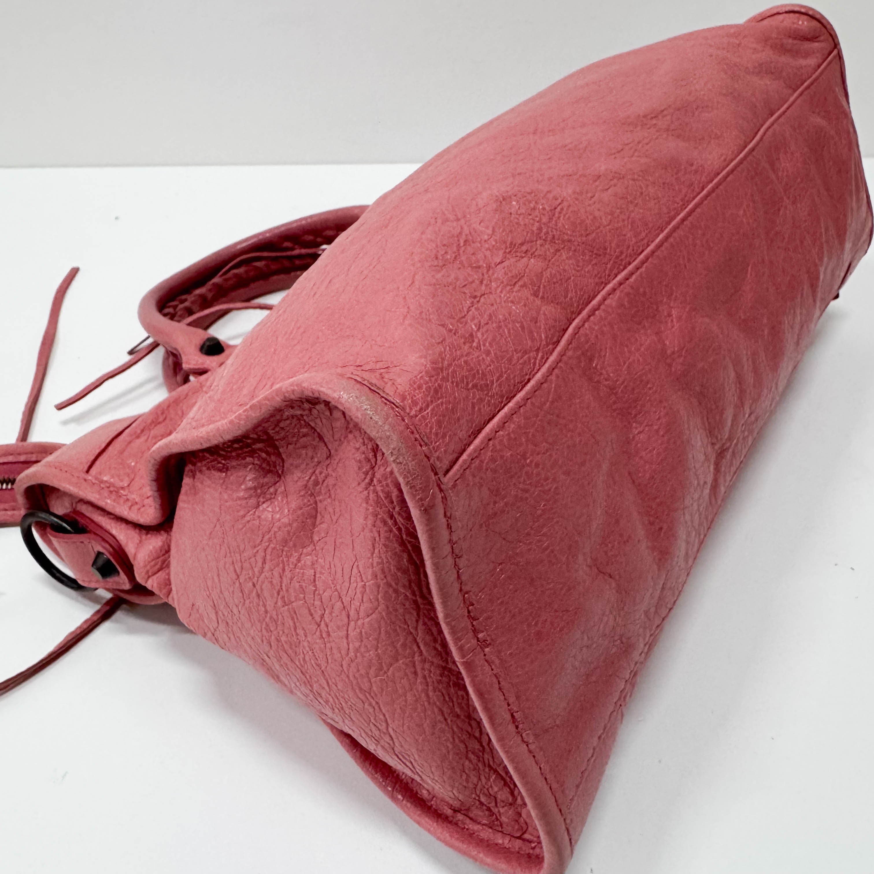 The City Pink Calfskin Leather Two Way Bag