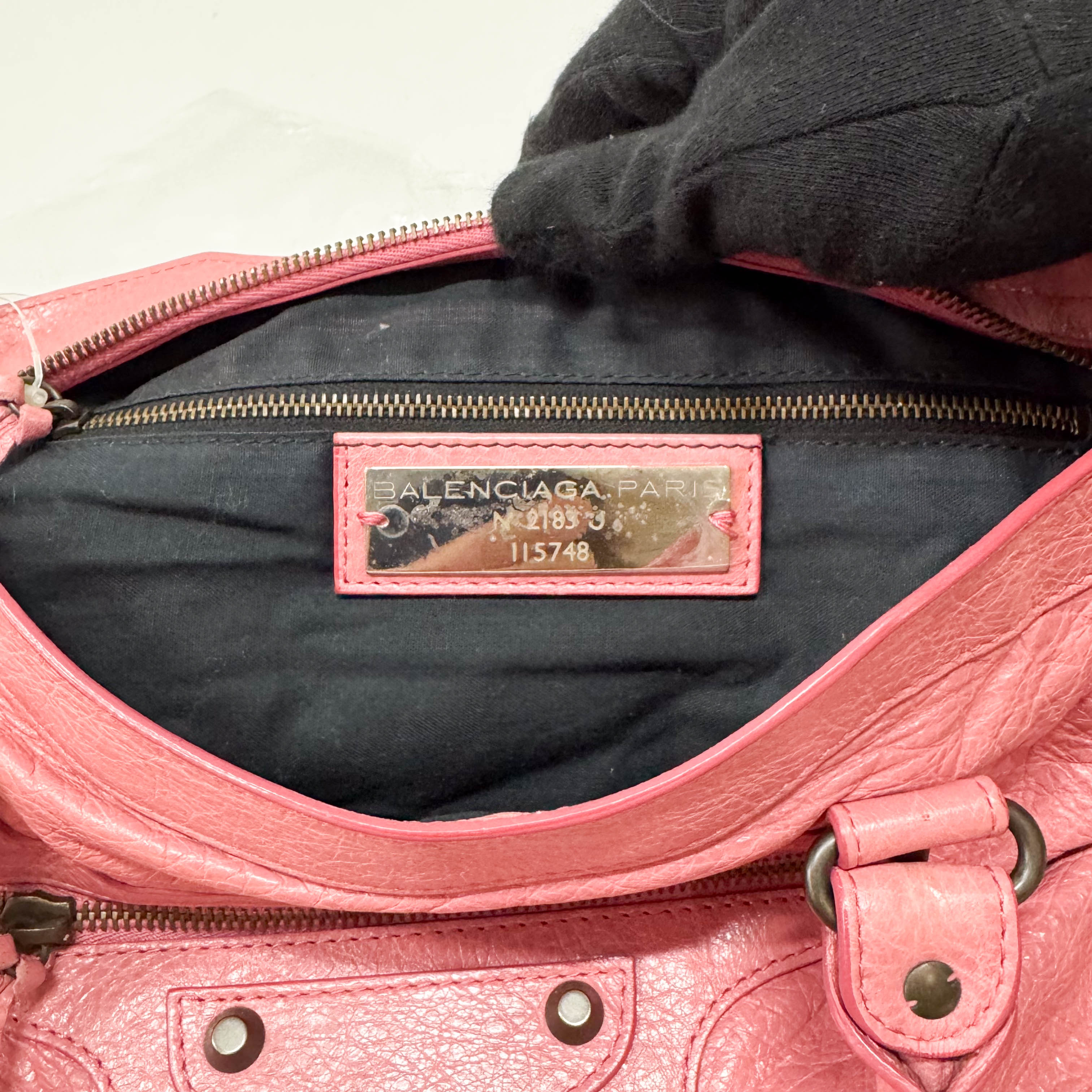 The City Pink Calfskin Leather Two Way Bag