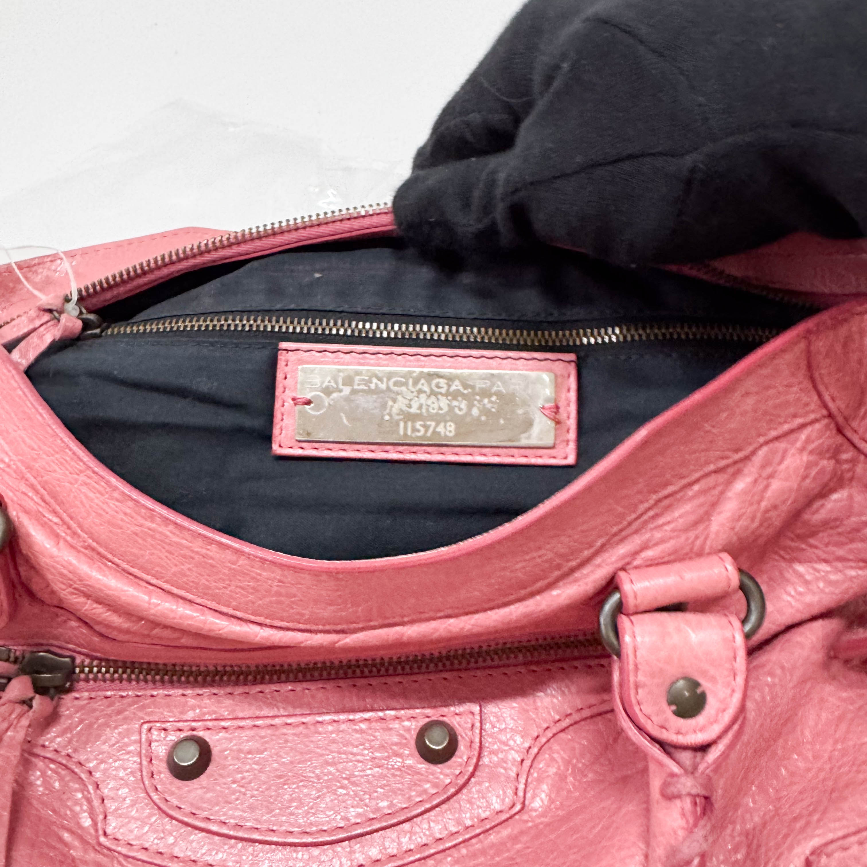 The City Pink Calfskin Leather Two Way Bag