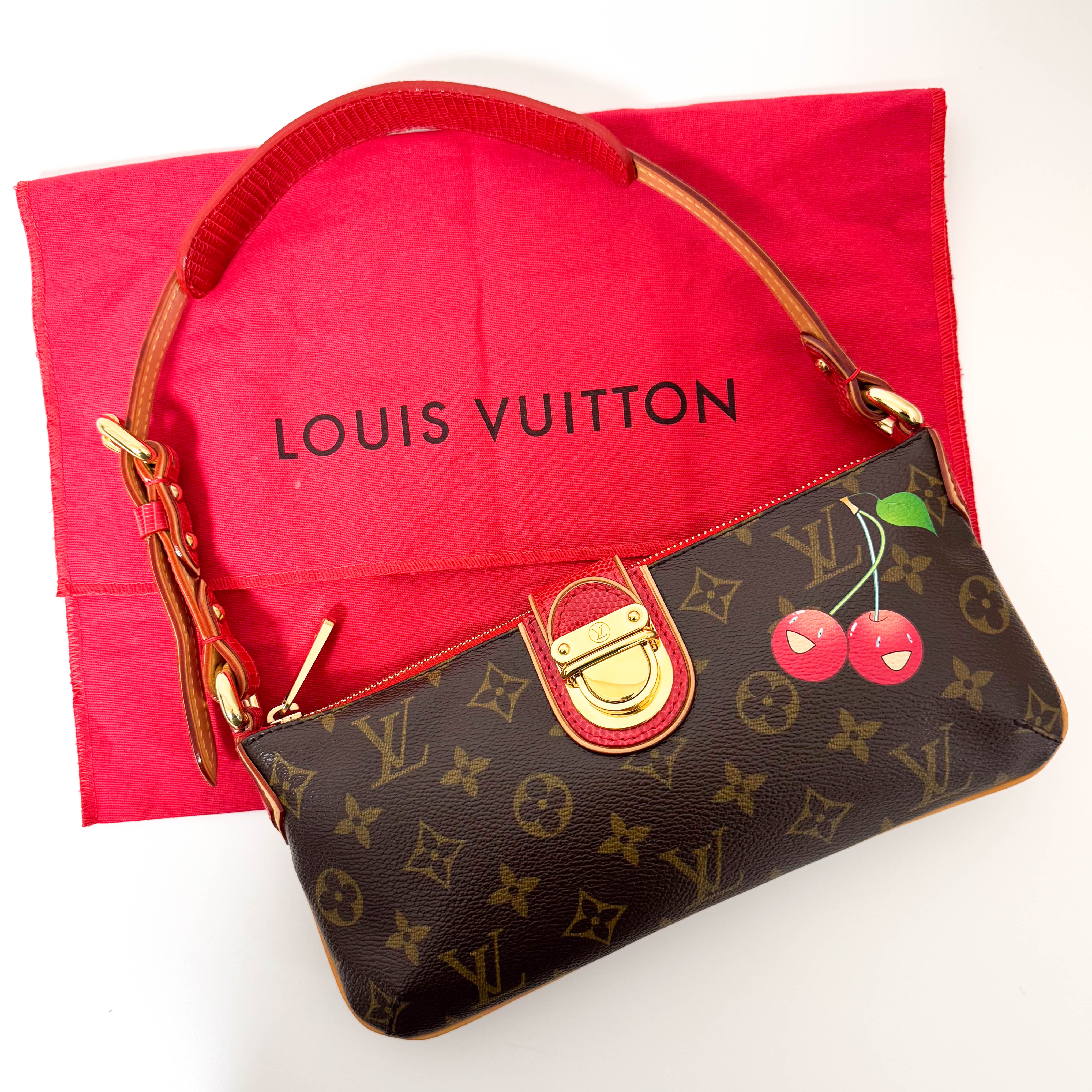 Louis Vuitton x Takashi Murakami 2005 Monogram Cherry Mon Cherie Shoulder Bag M95000