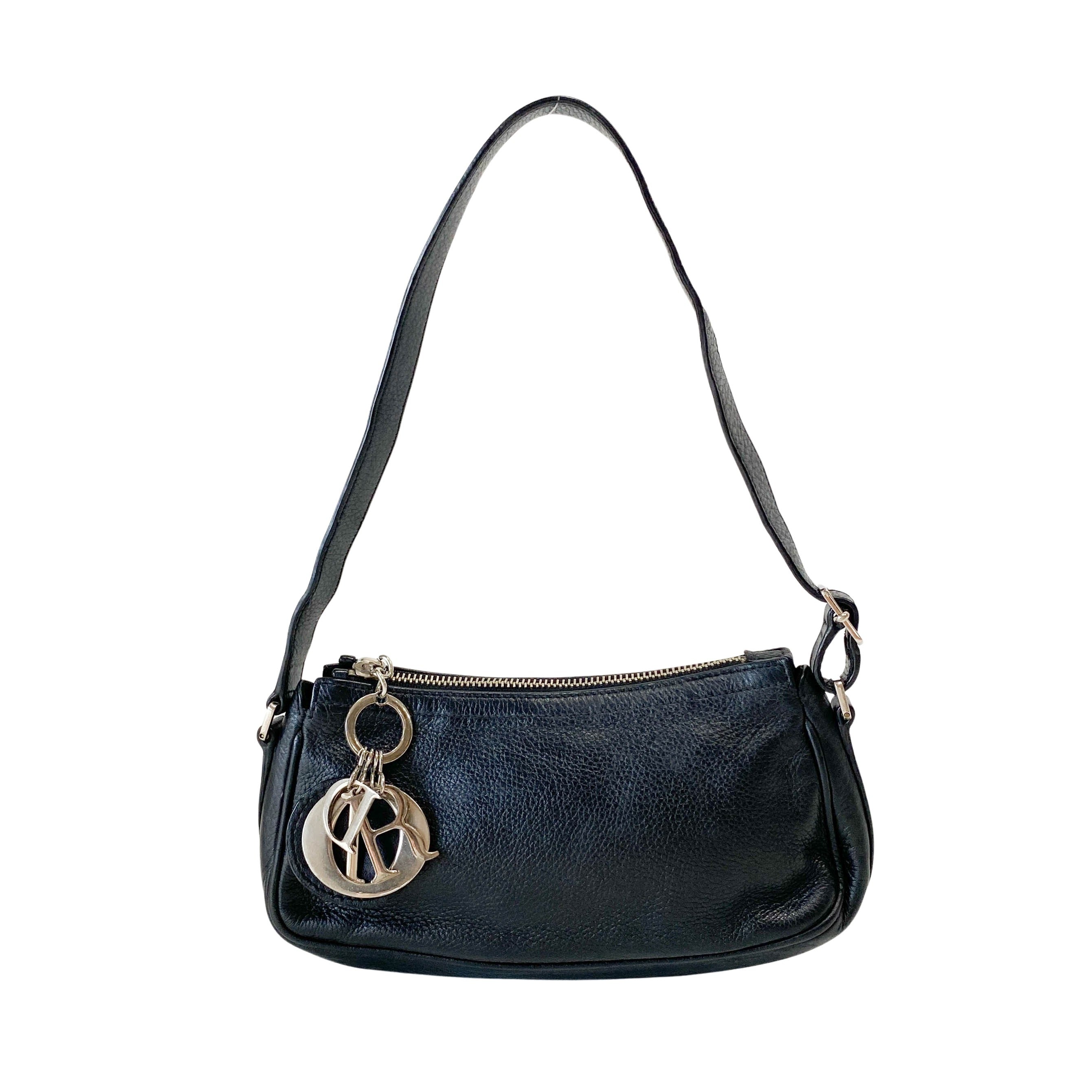 Black Leather with Charm Bag
