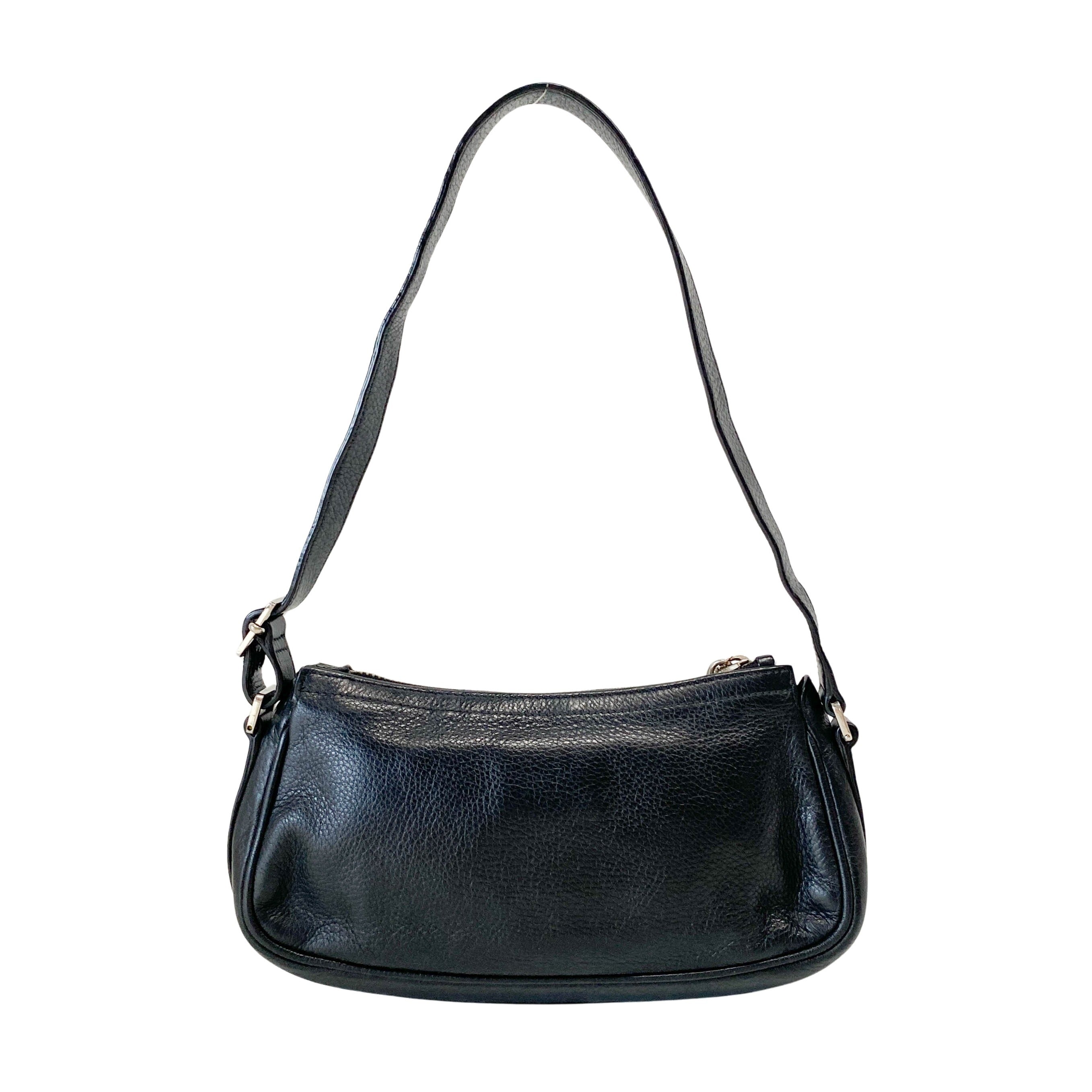 Black Leather with Charm Bag