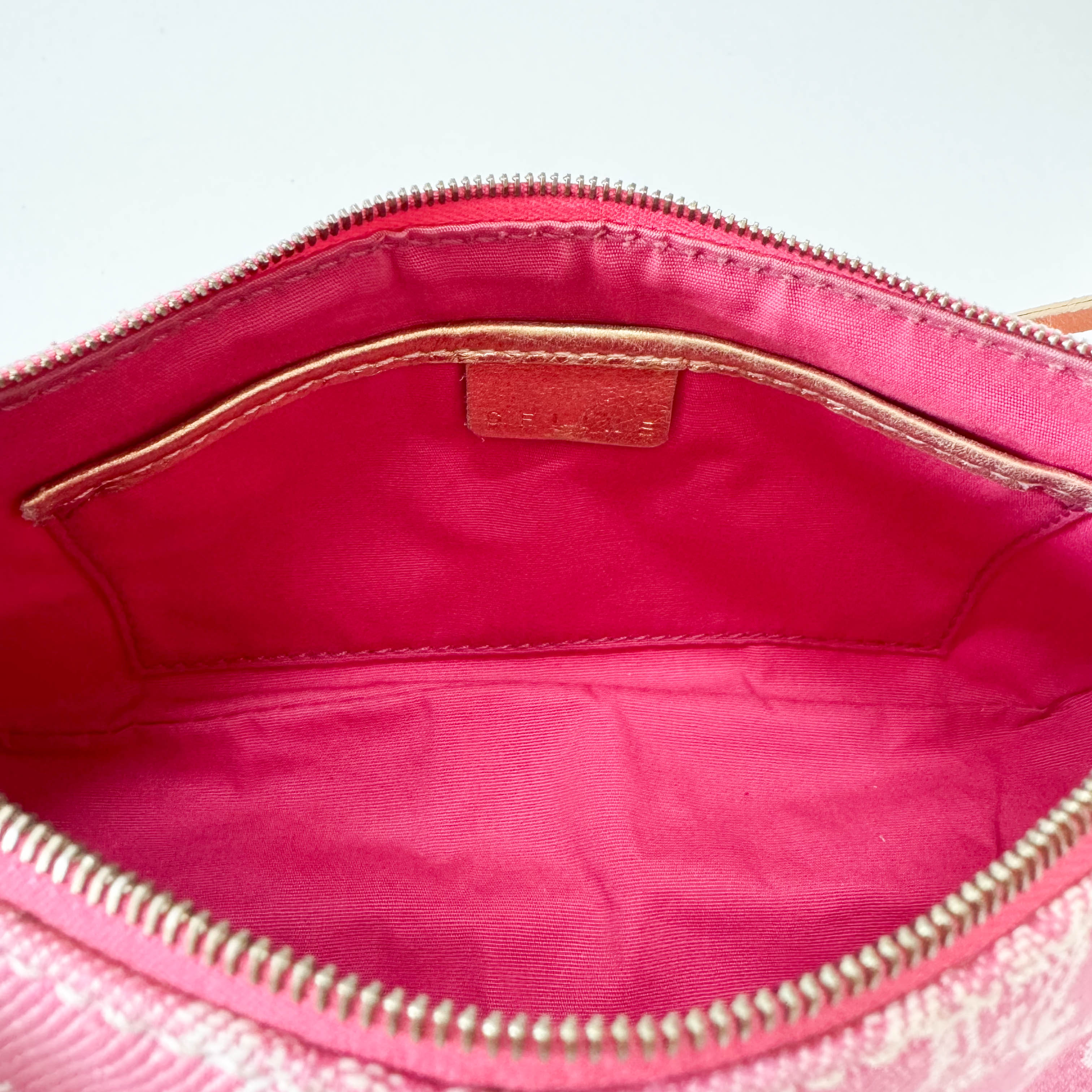 Paris Macadam Triomphe Pink Denim Pochette Shoulder Bag