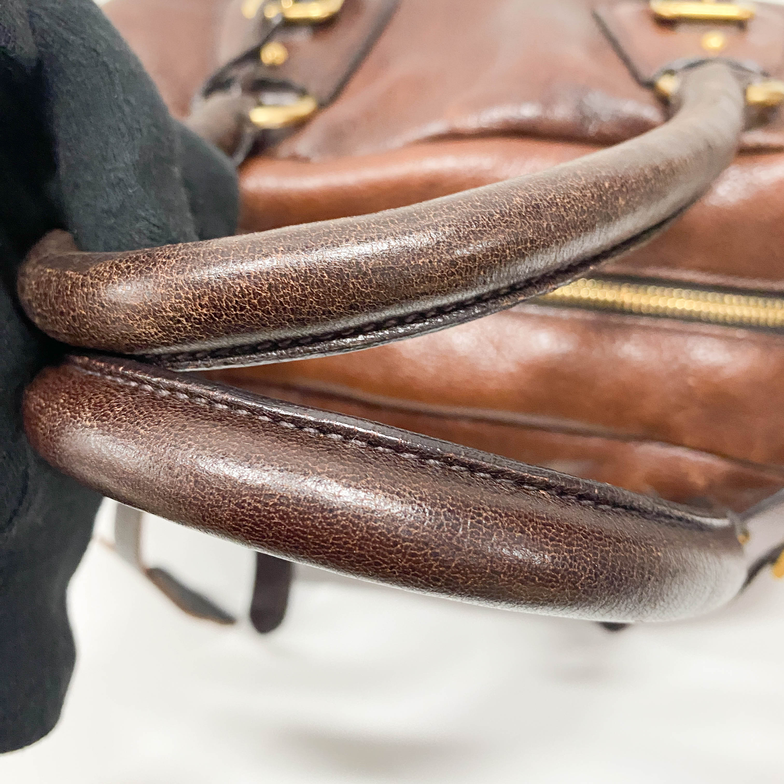 Brown Leather Handle Bag