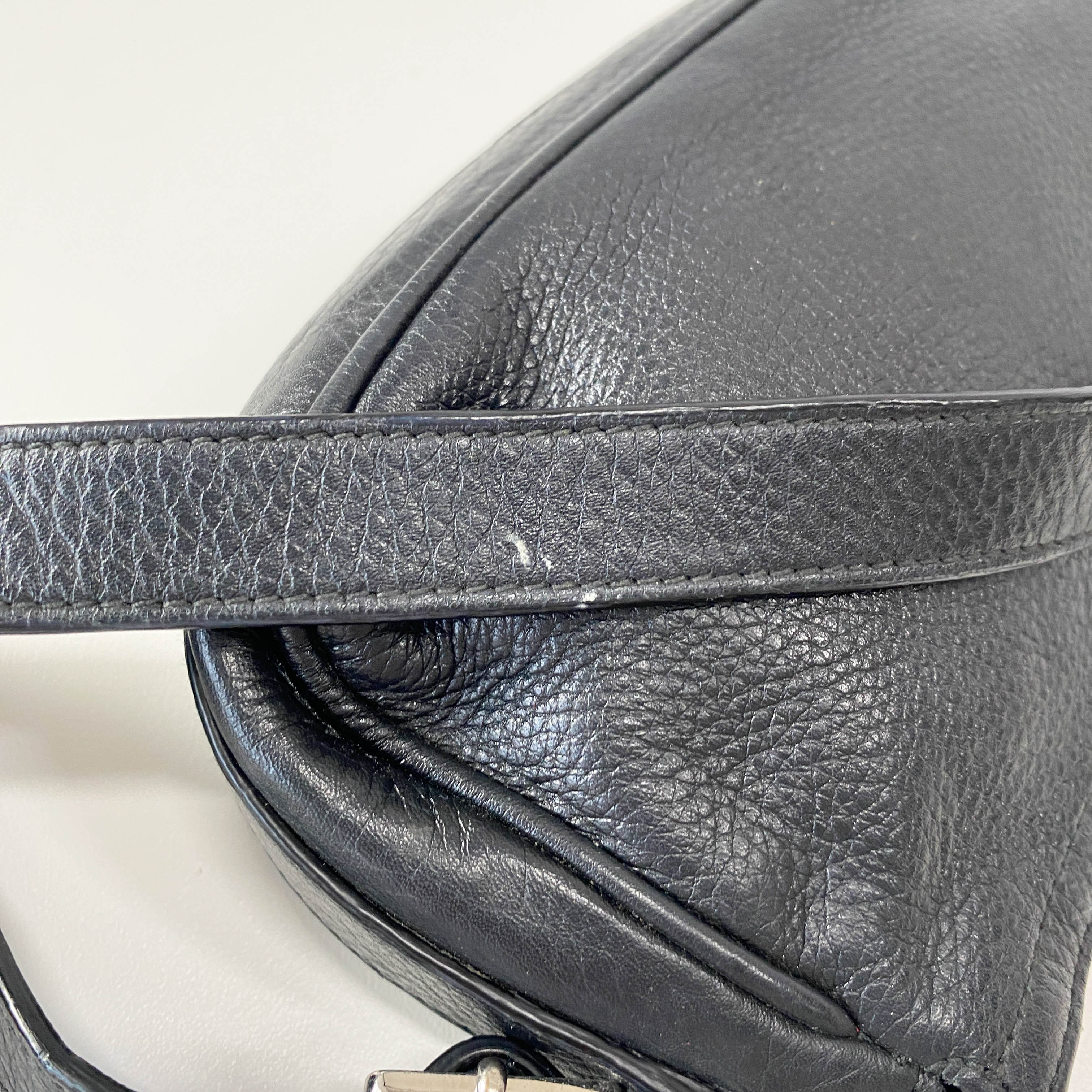 Black Leather with Charm Bag