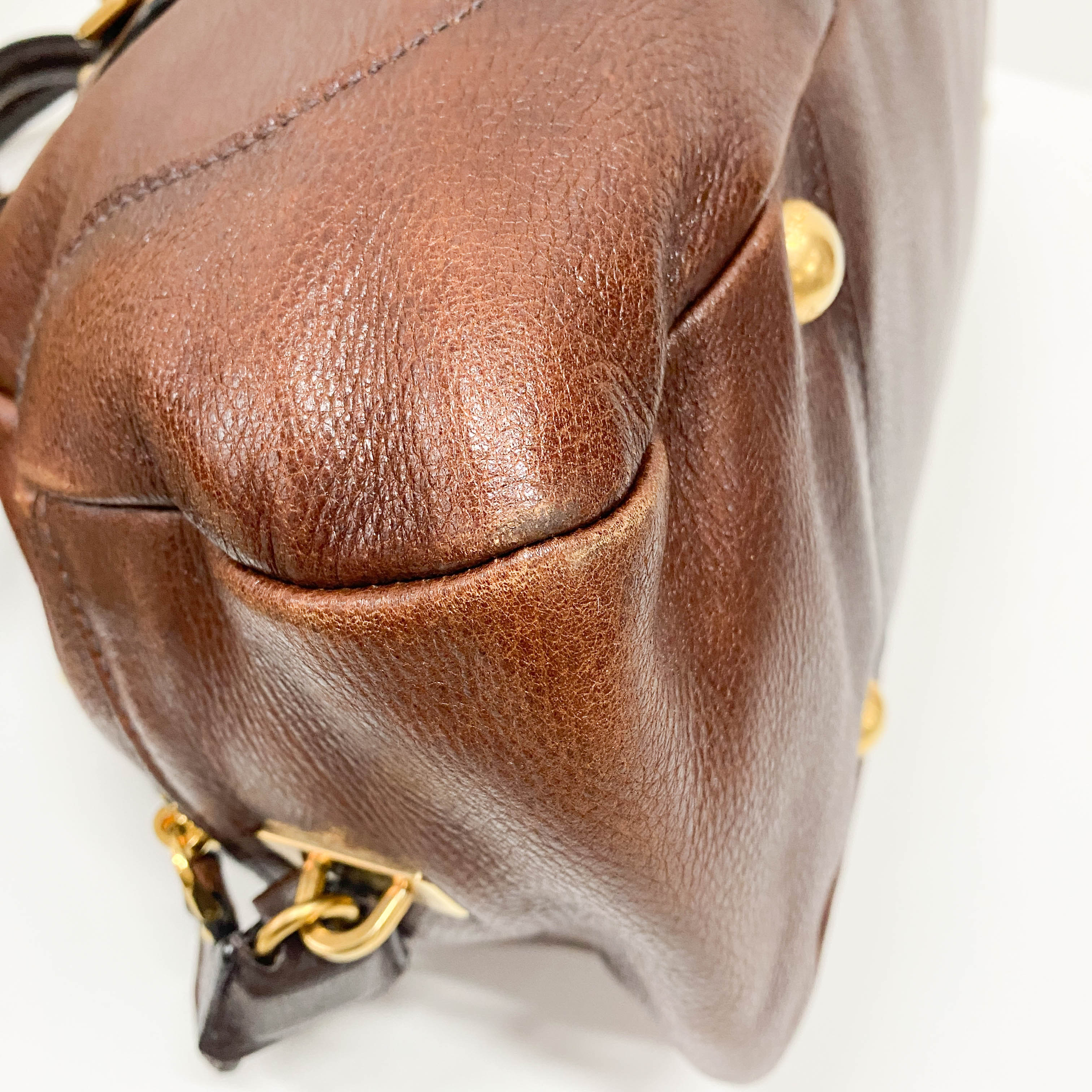 Brown Leather Handle Bag