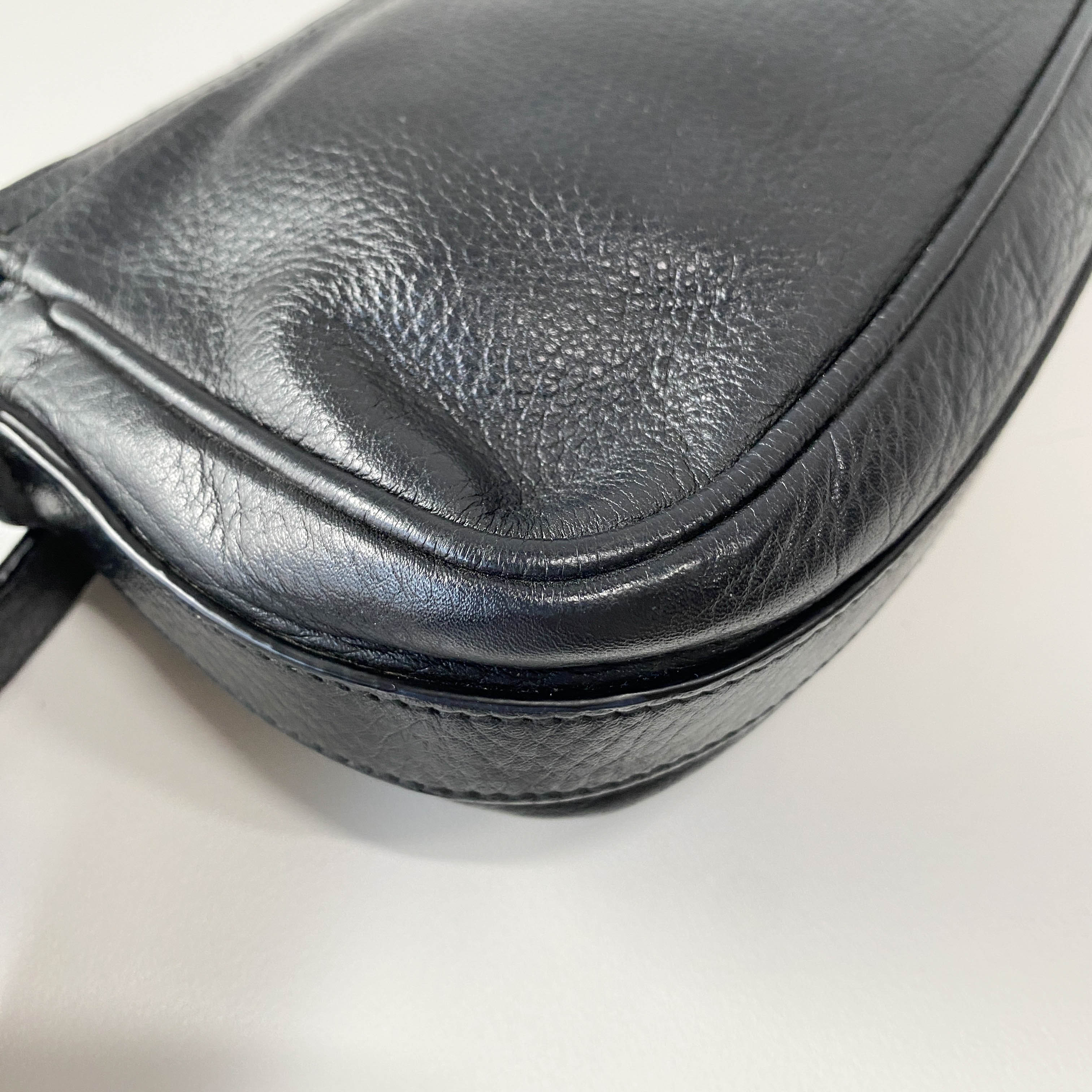 Black Leather with Charm Bag