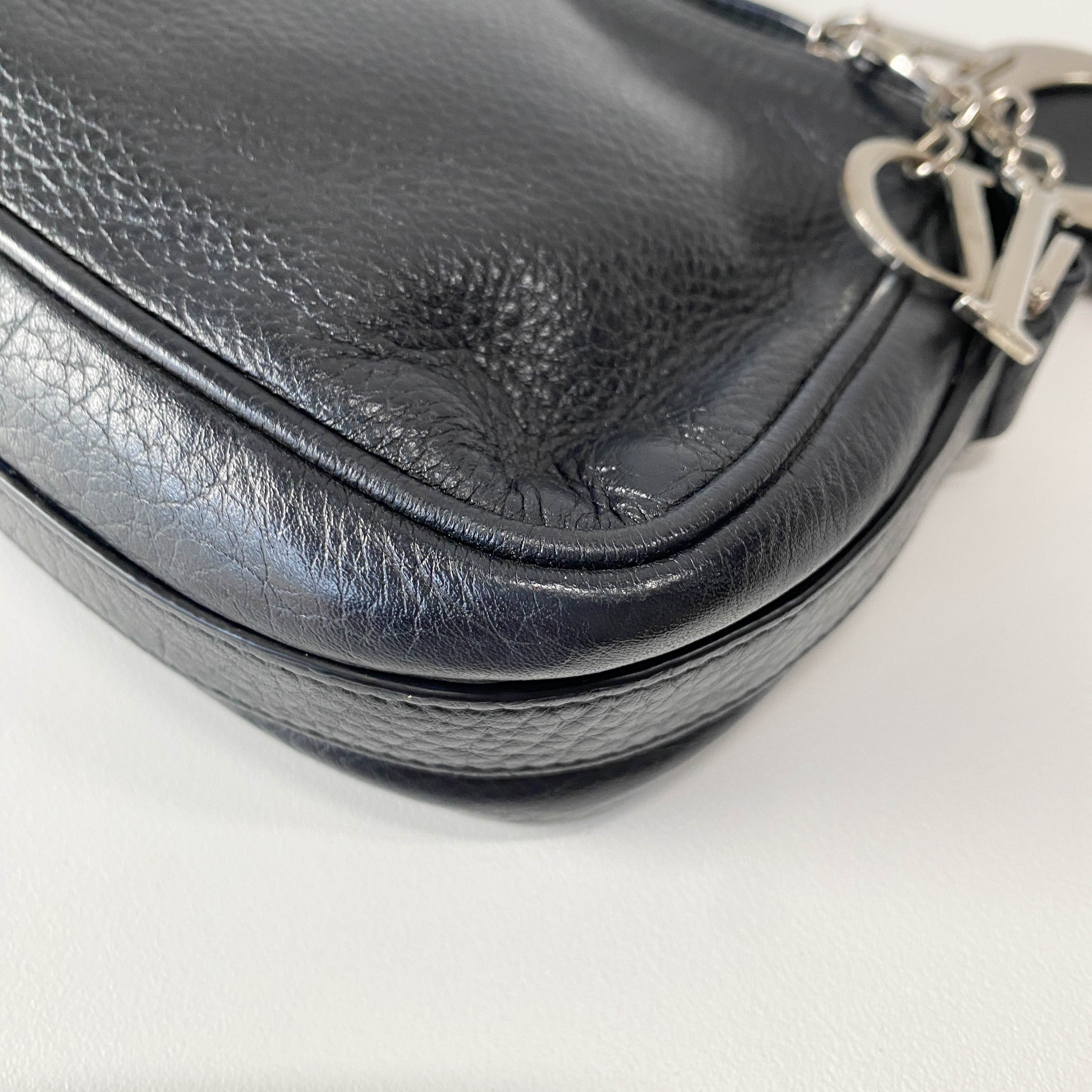 Black Leather with Charm Bag