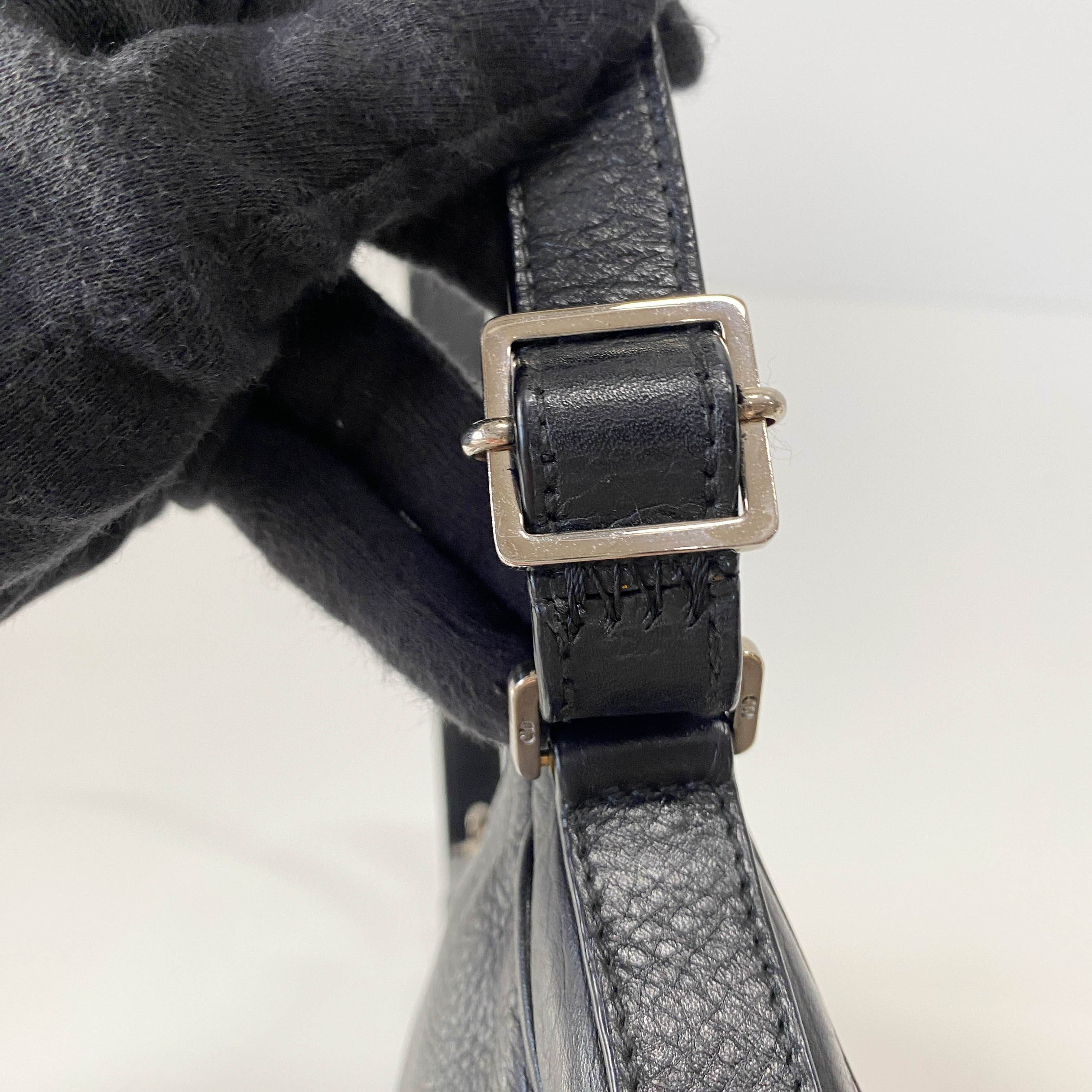 Black Leather with Charm Bag