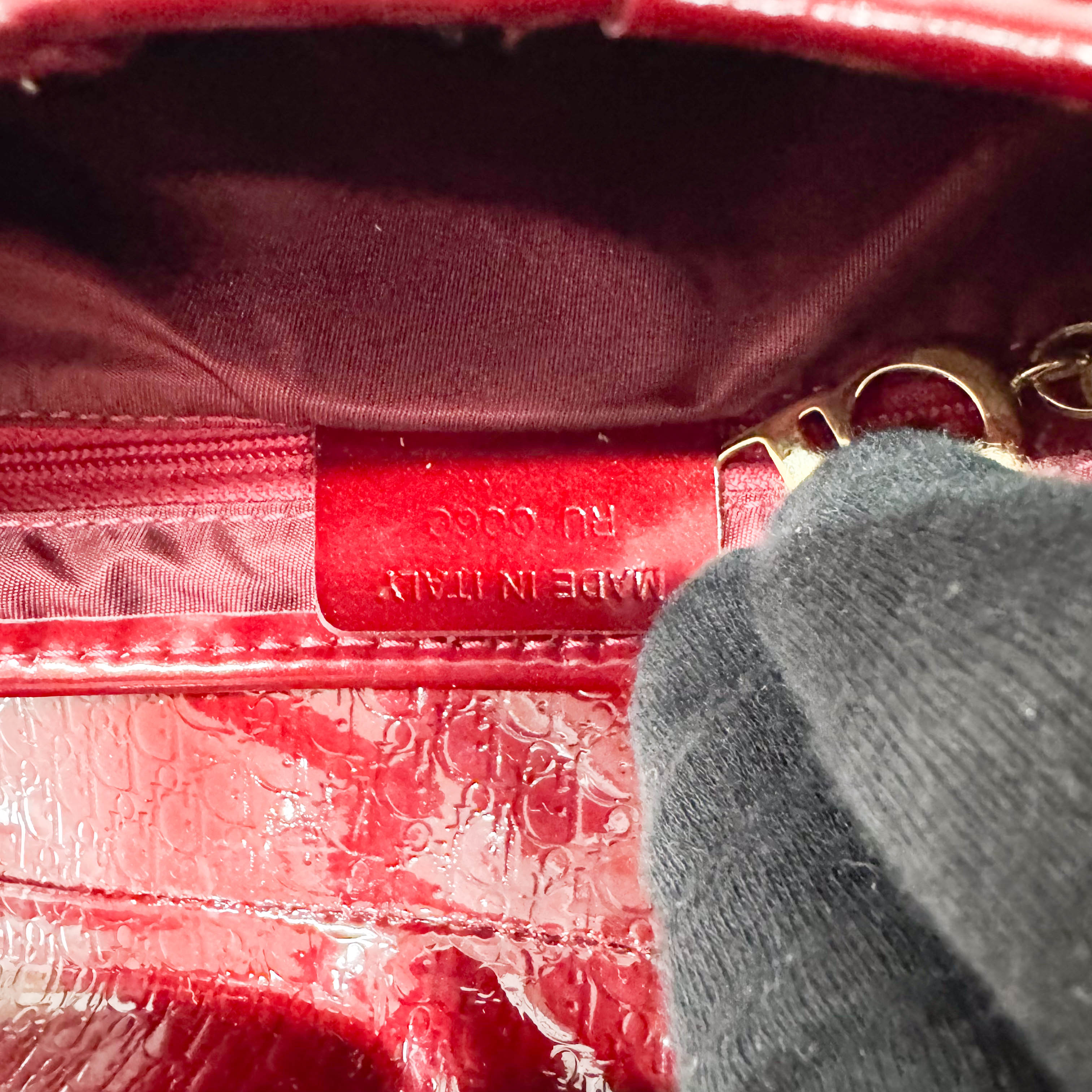 Saddle Red Trotter Patent Leather Shoulder Bag