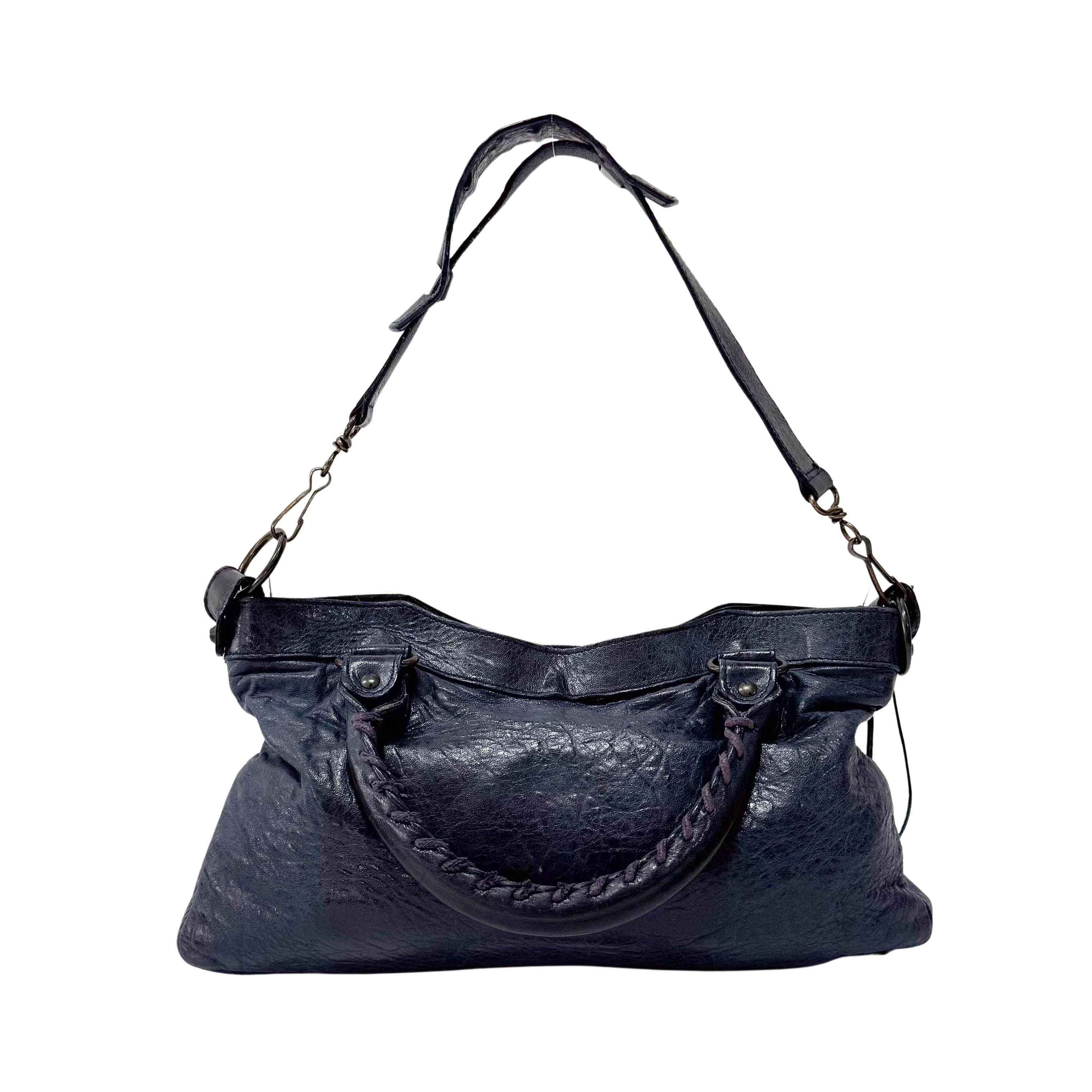 The First Navy Lambskin Two Way Bag