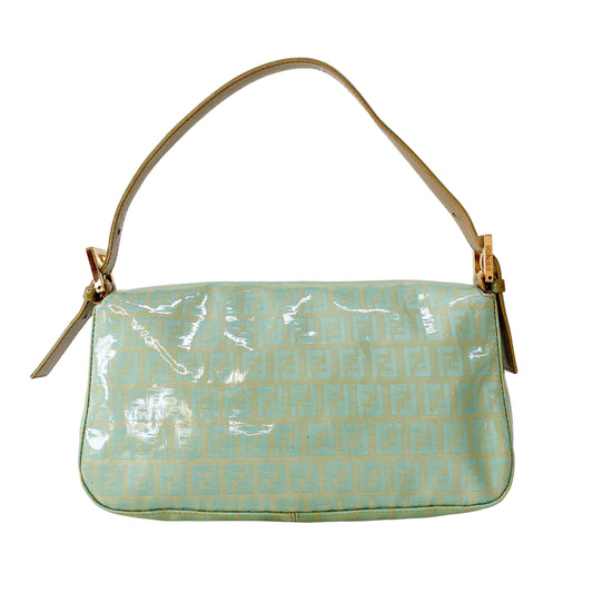 Baguette Zucchino Green Coated Canvas Shoulder Bag