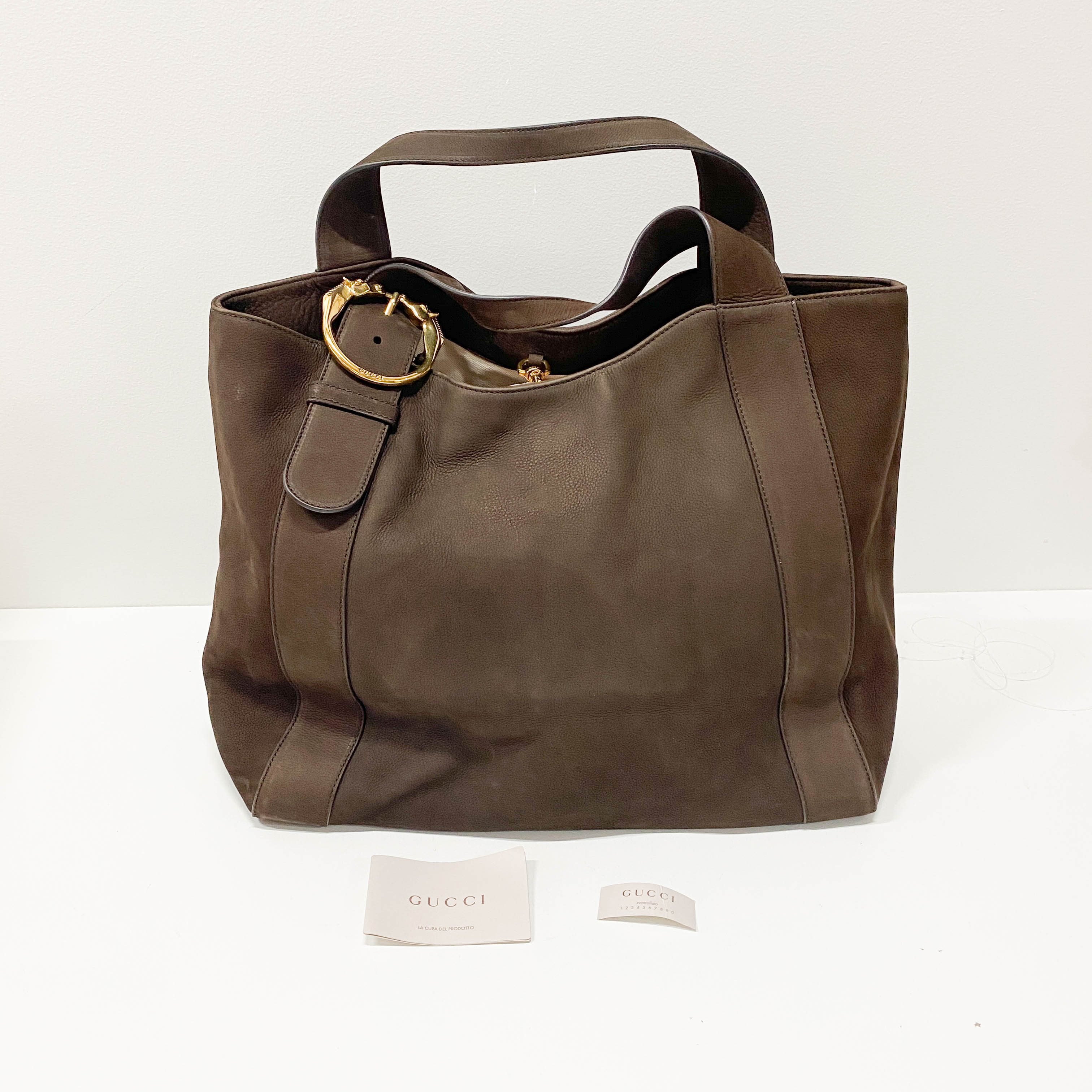 Horsebit Brown Leather Totes