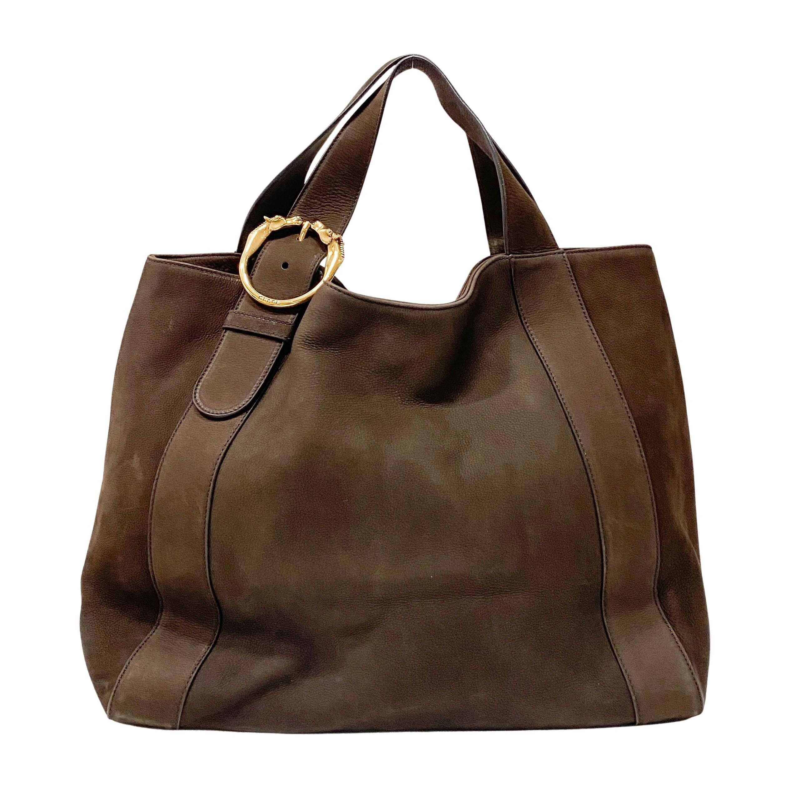 Horsebit Brown Leather Totes
