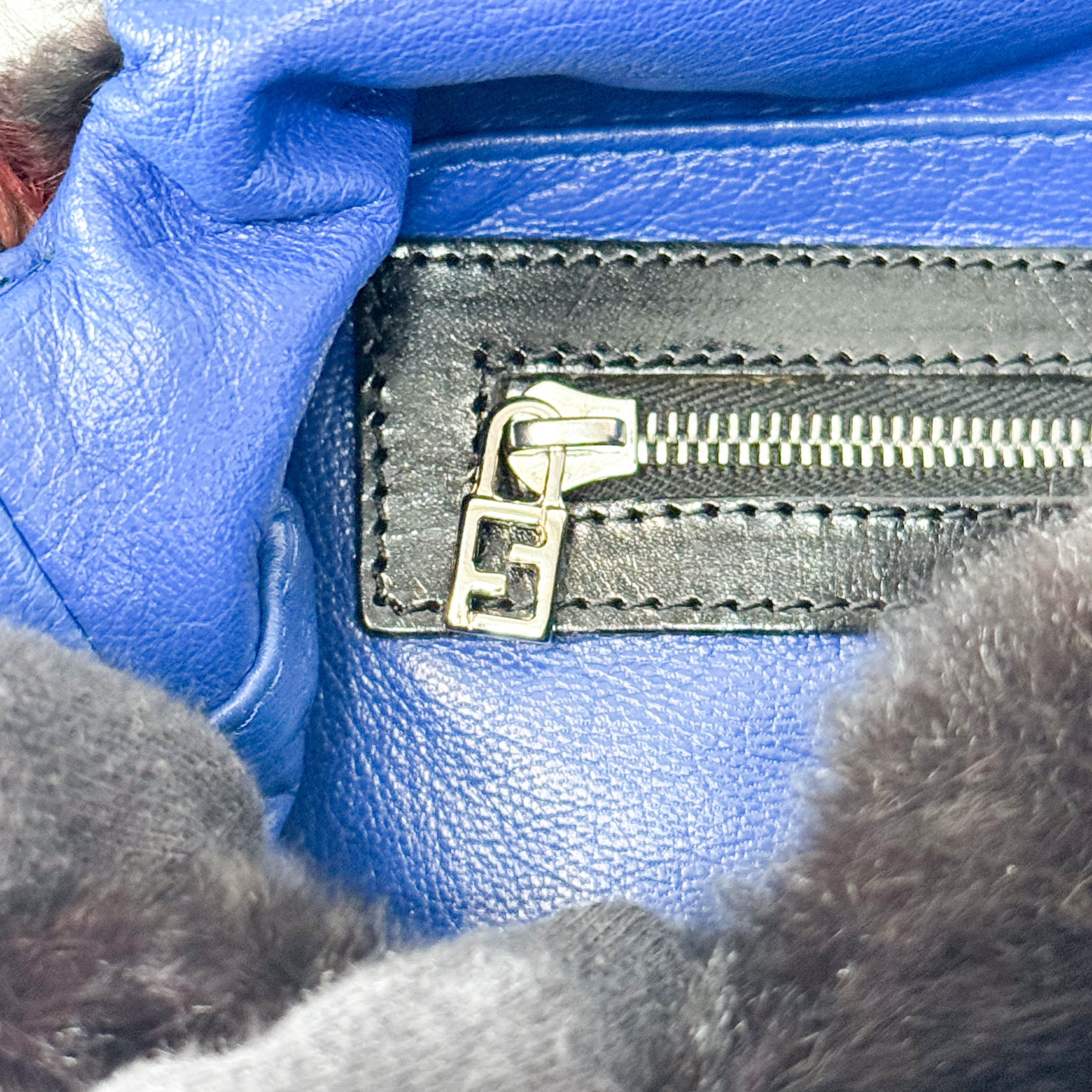 Mamma Baguette Red Multicolor Fur Shoulder Bag