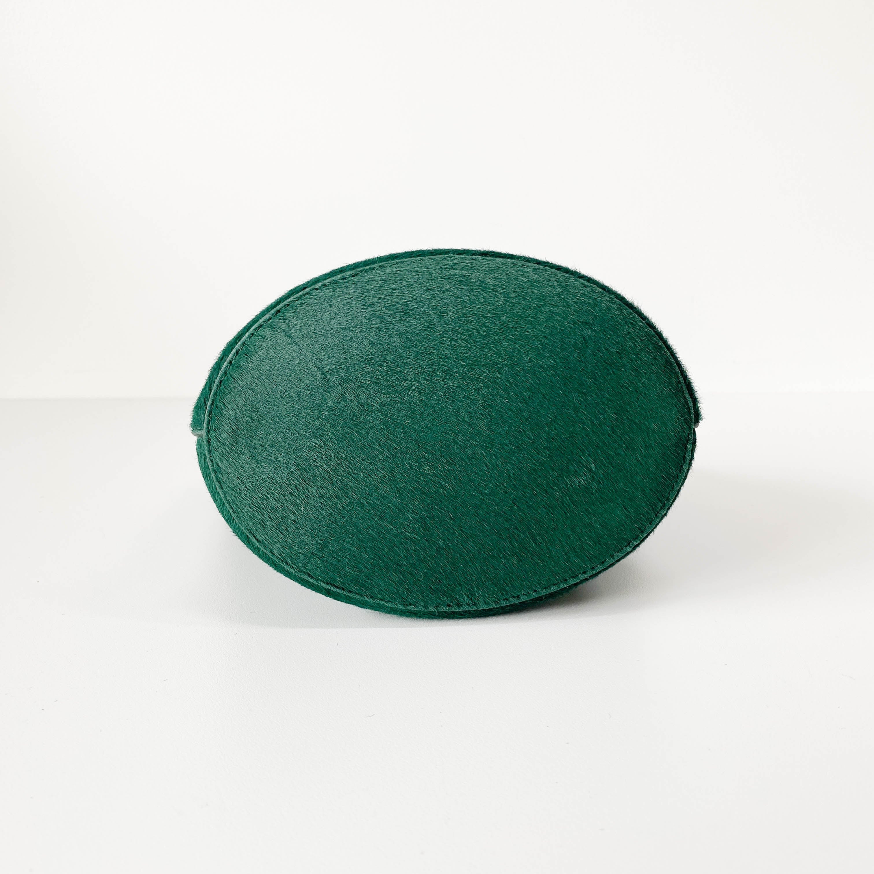 Green Pony Hair Drop Bucket Bag