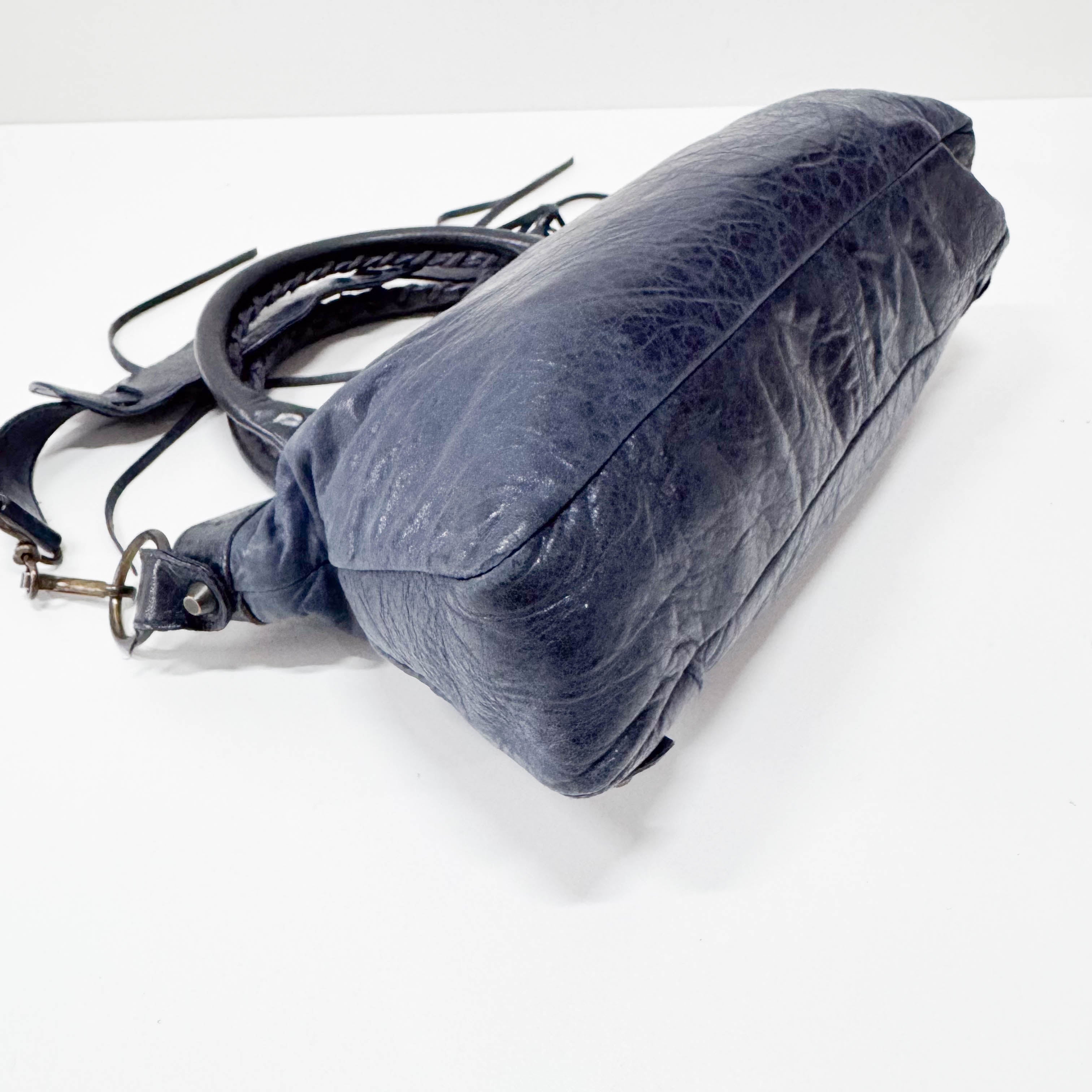 The First Navy Lambskin Two Way Bag