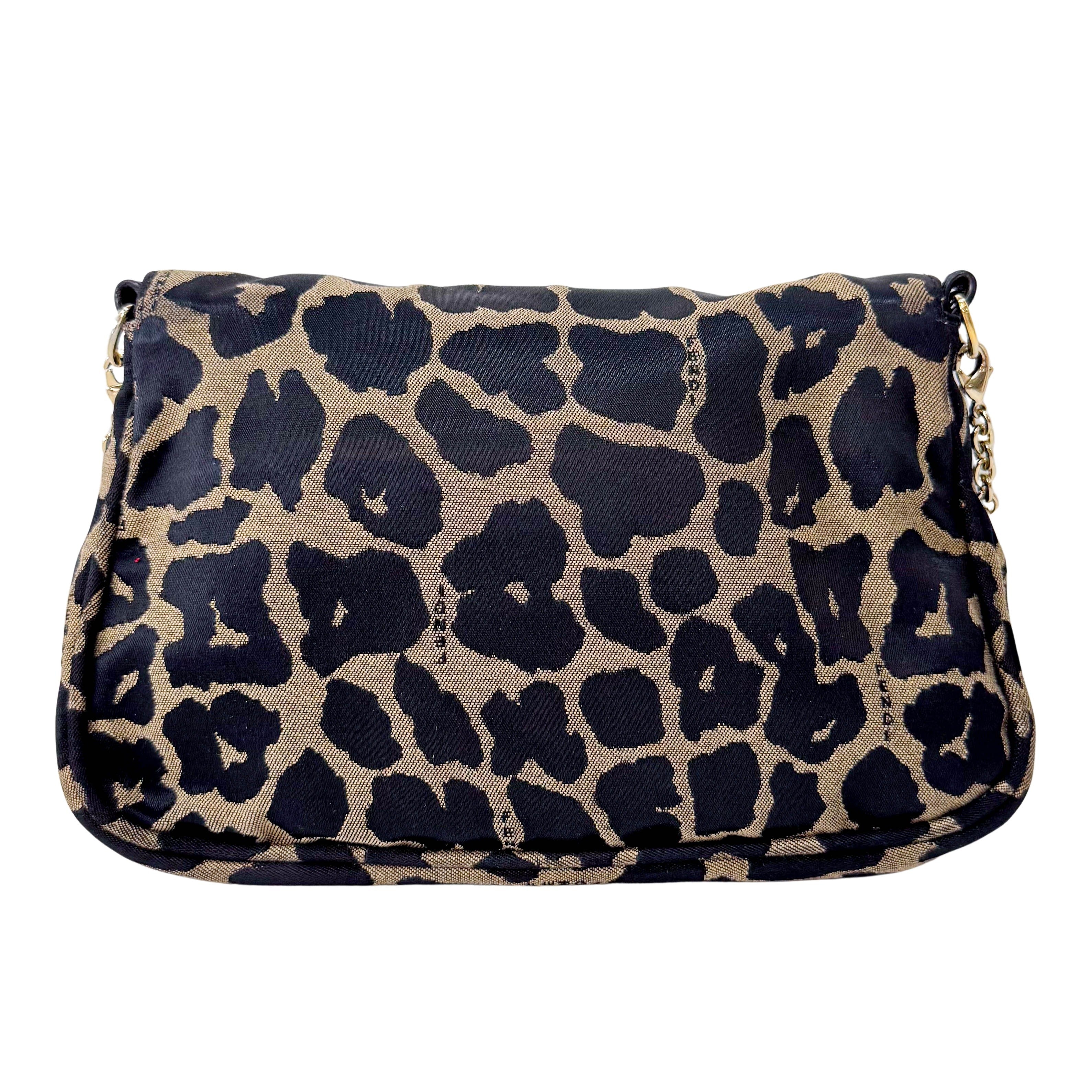 Mini Mamma Baguette Satin Leopard Print