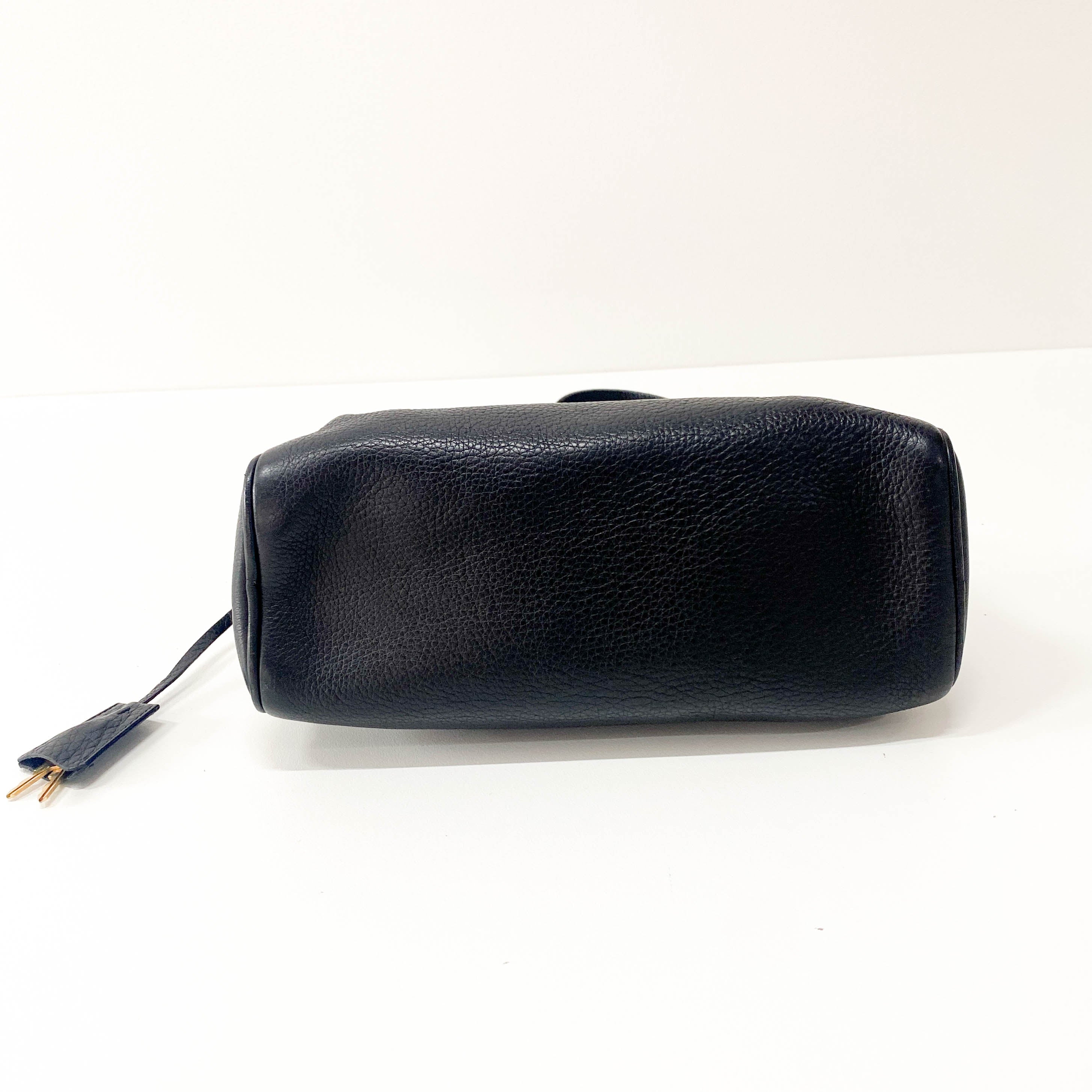 Daino Black Leather Shoulder Bag