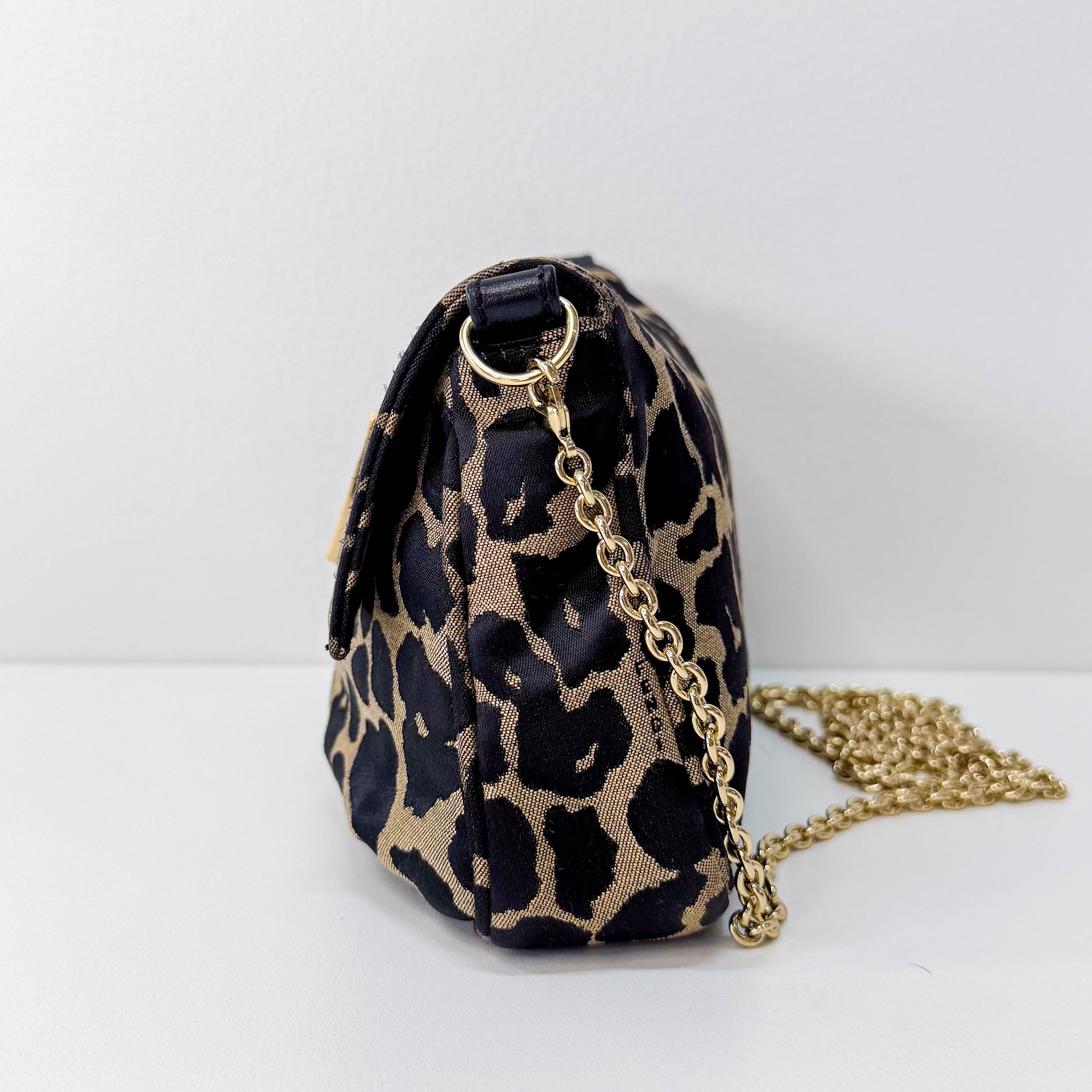 Mini Mamma Baguette Satin Leopard Print