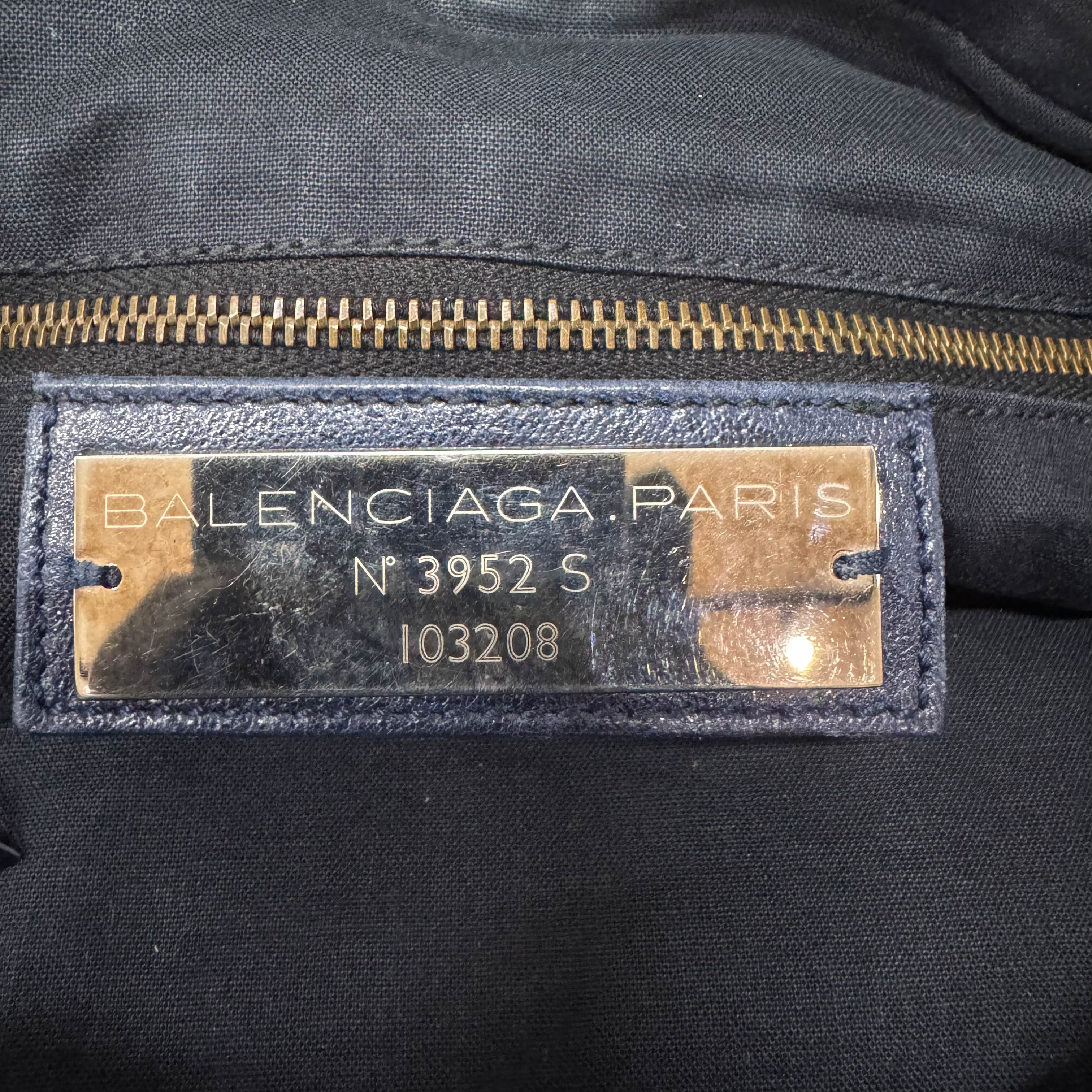 The First Navy Lambskin Two Way Bag