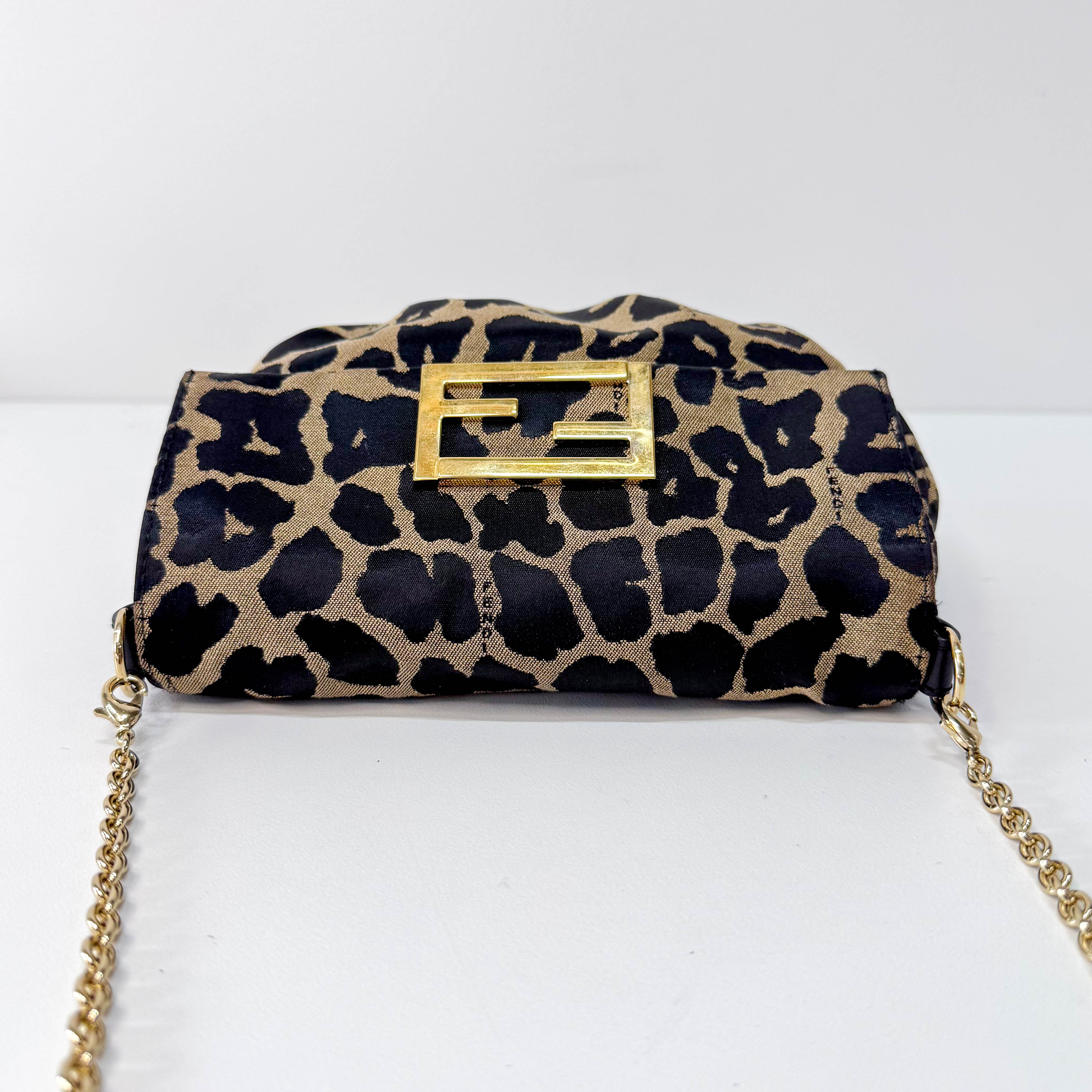 Mini Mamma Baguette Satin Leopard Print