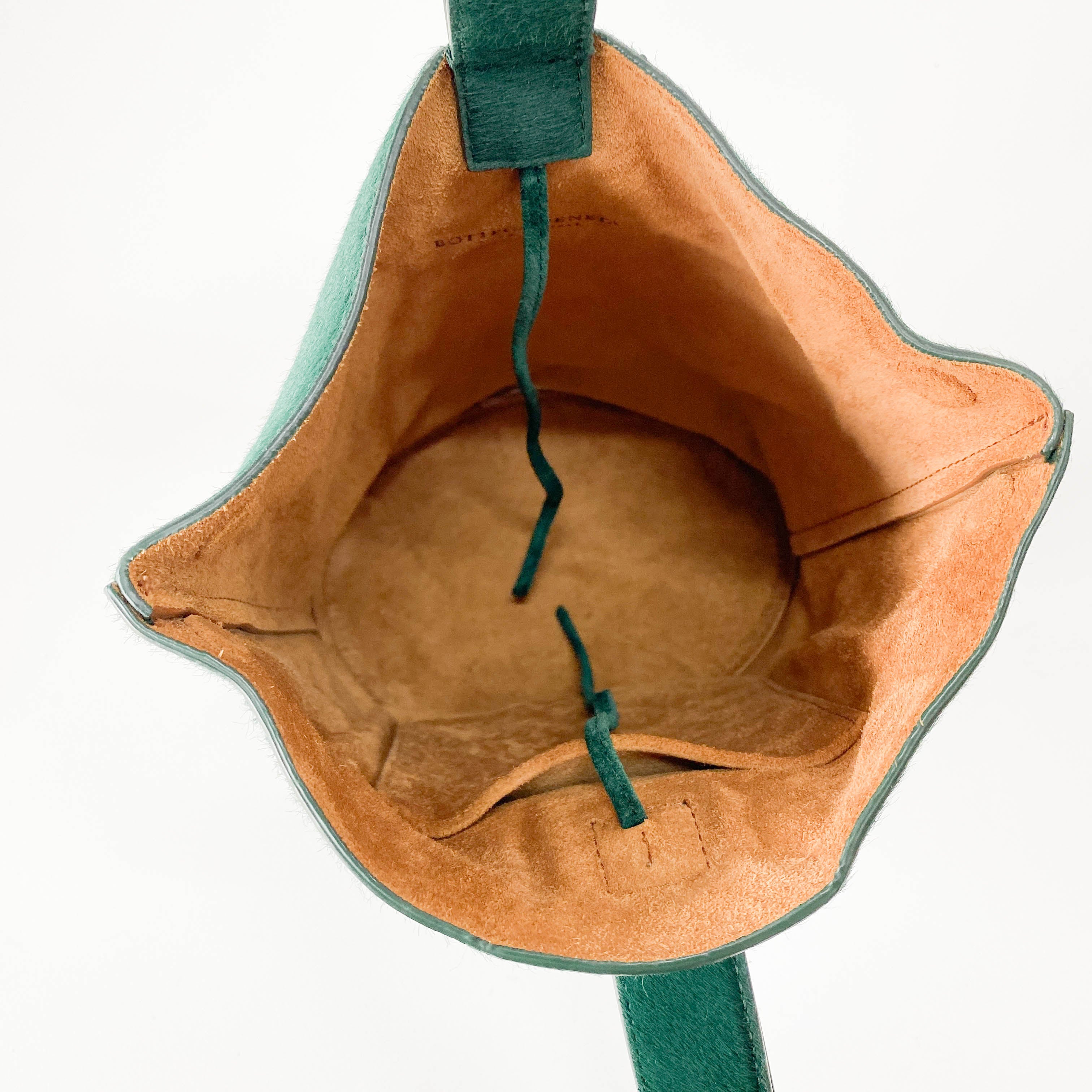 Green Pony Hair Drop Bucket Bag
