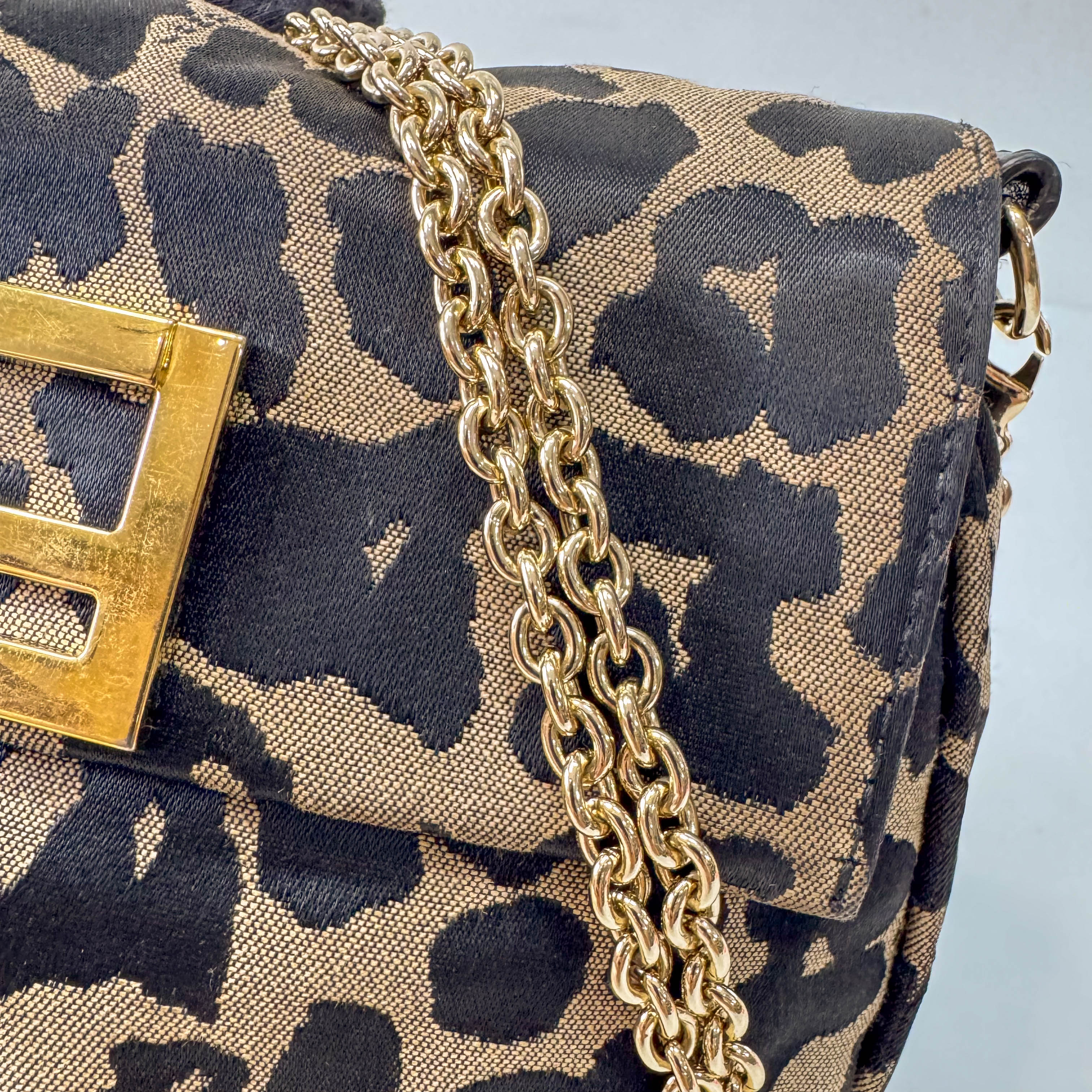 Mini Mamma Baguette Satin Leopard Print