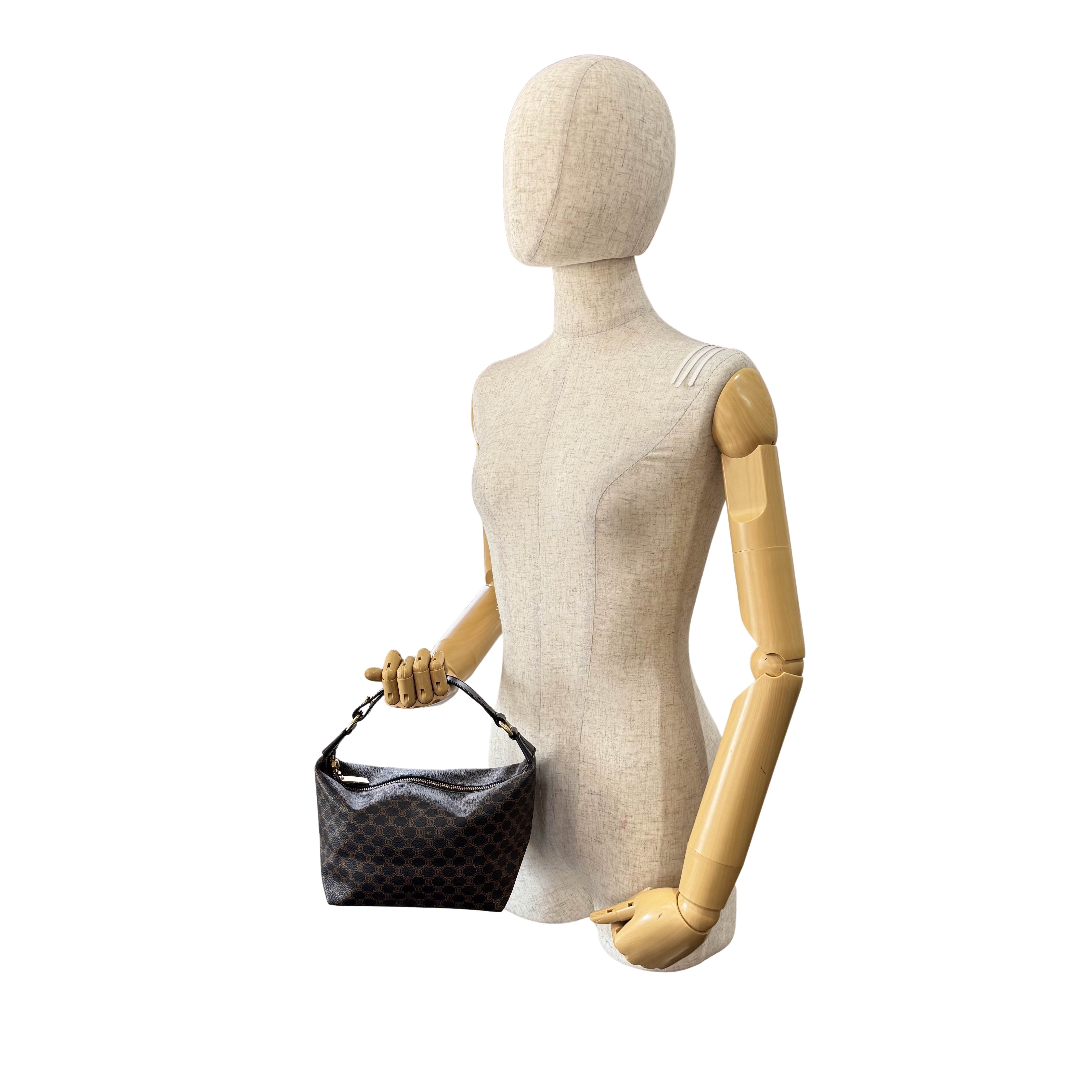 Vintage Black Macadam Triomphe Pouch Bag