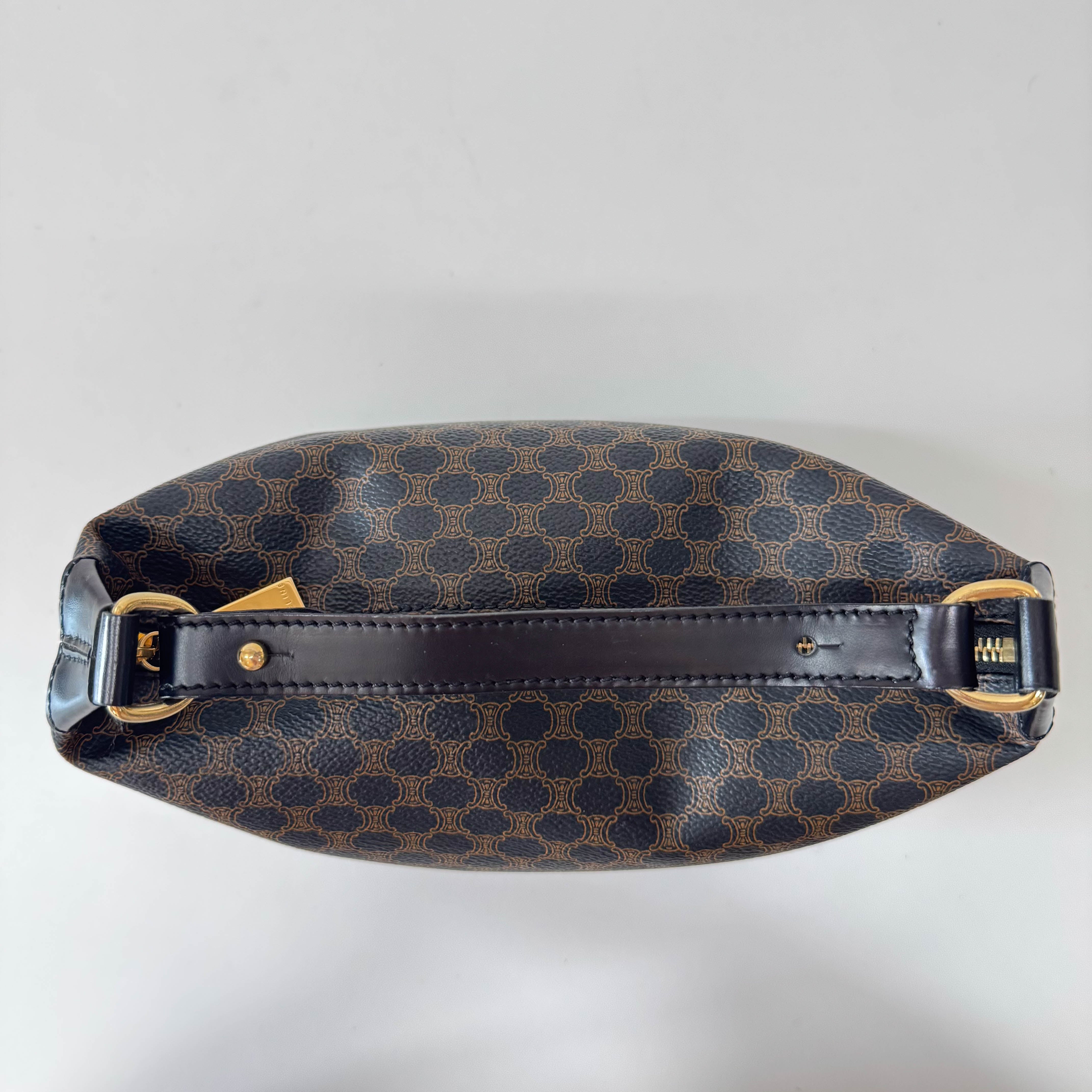 Vintage Black Macadam Triomphe Pouch Bag