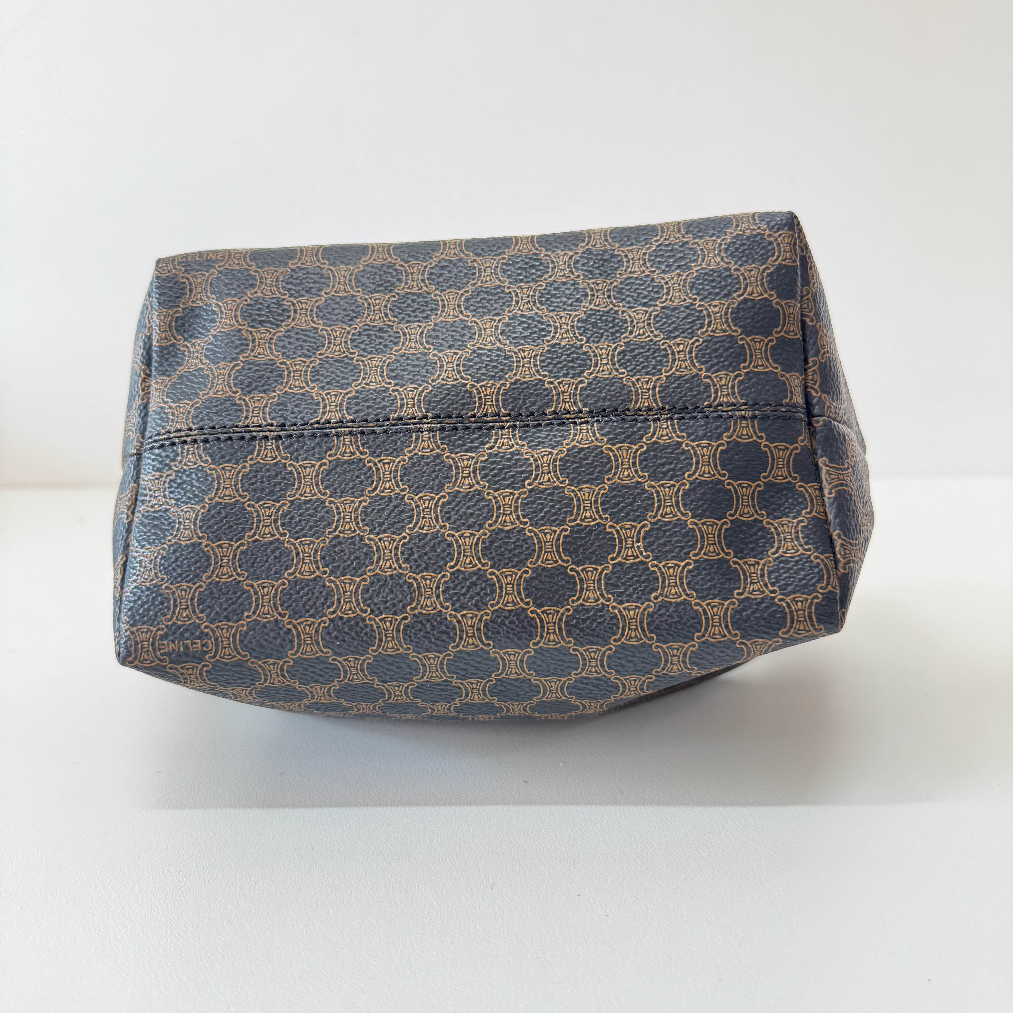 Vintage Black Macadam Triomphe Pouch Bag