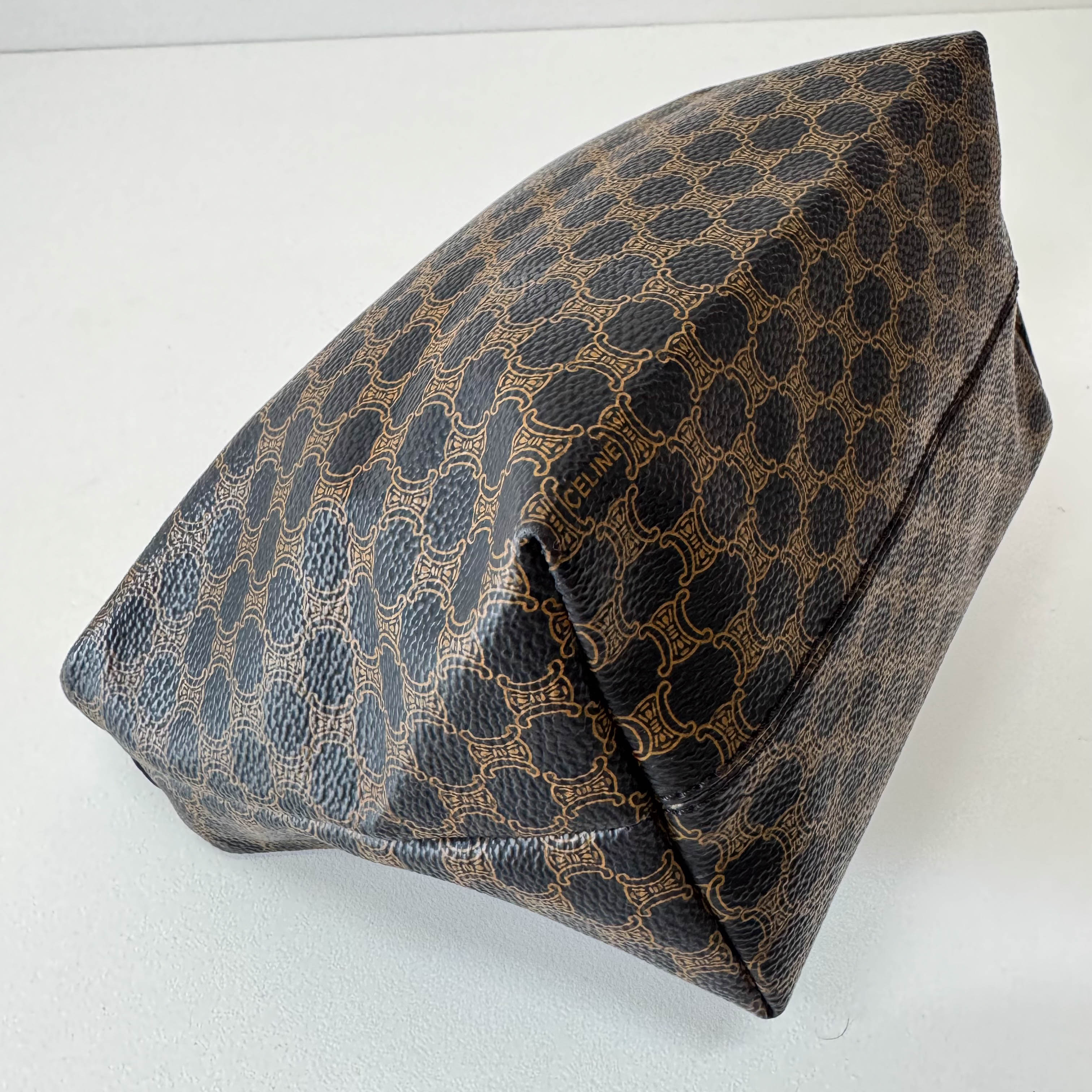 Vintage Black Macadam Triomphe Pouch Bag