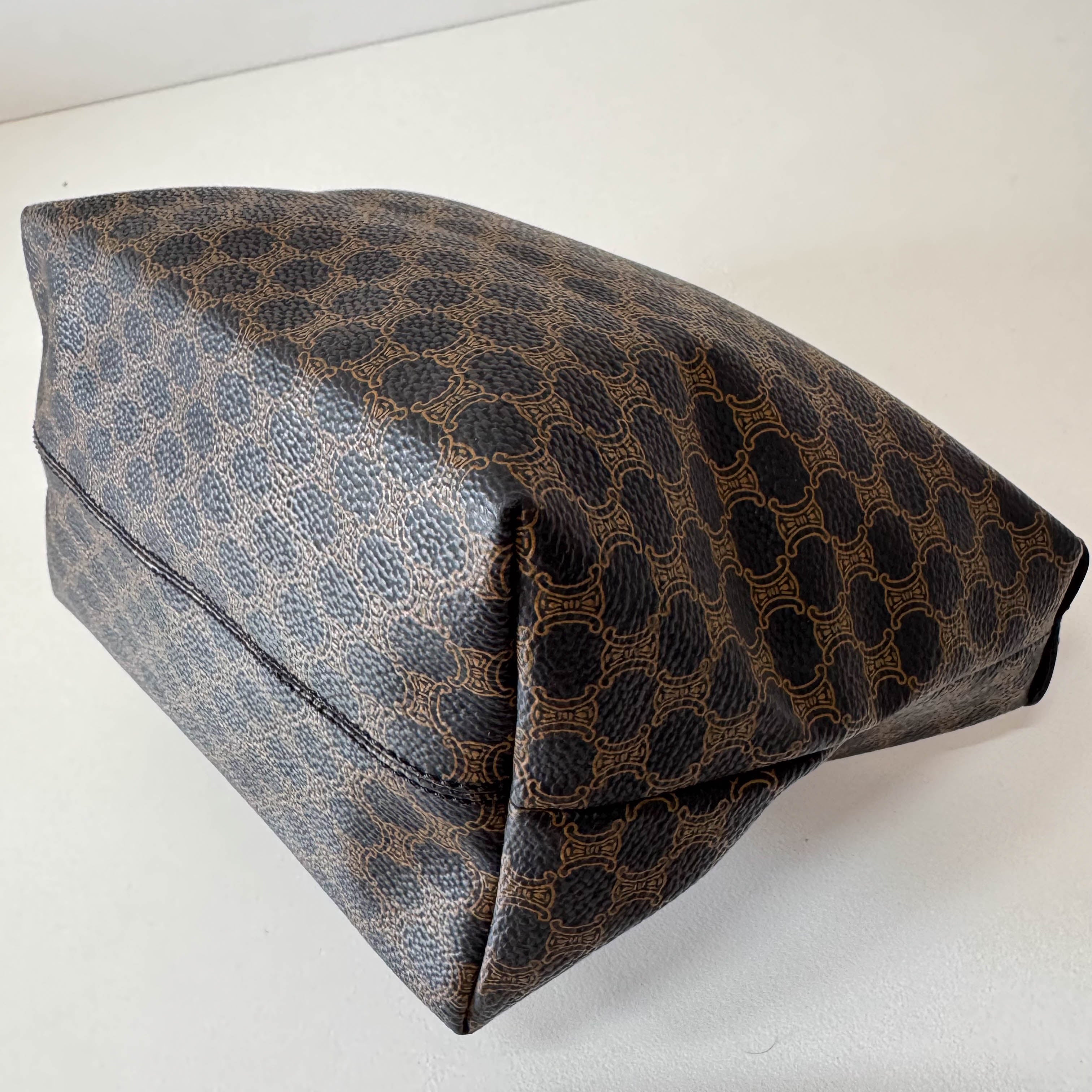 Vintage Black Macadam Triomphe Pouch Bag