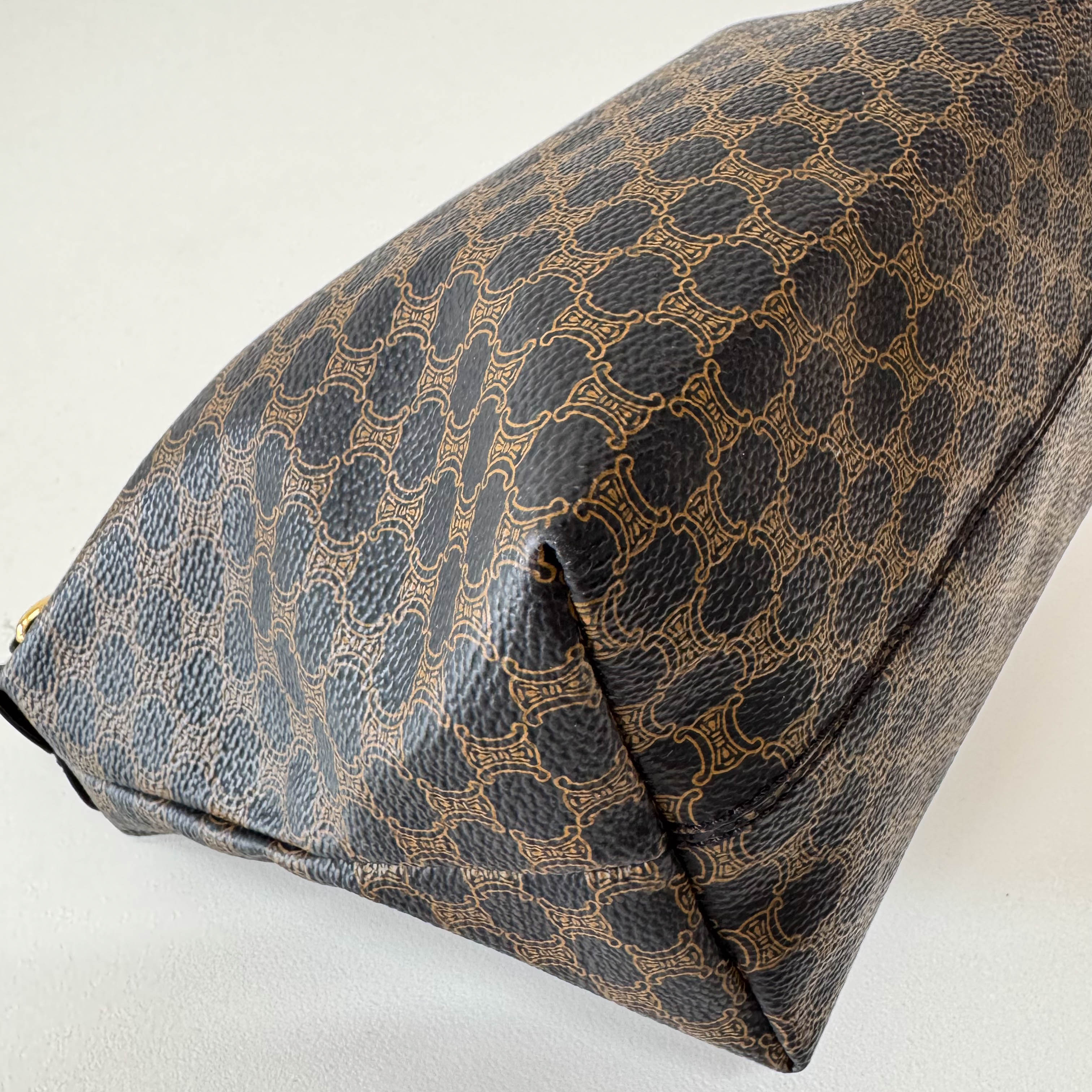 Vintage Black Macadam Triomphe Pouch Bag