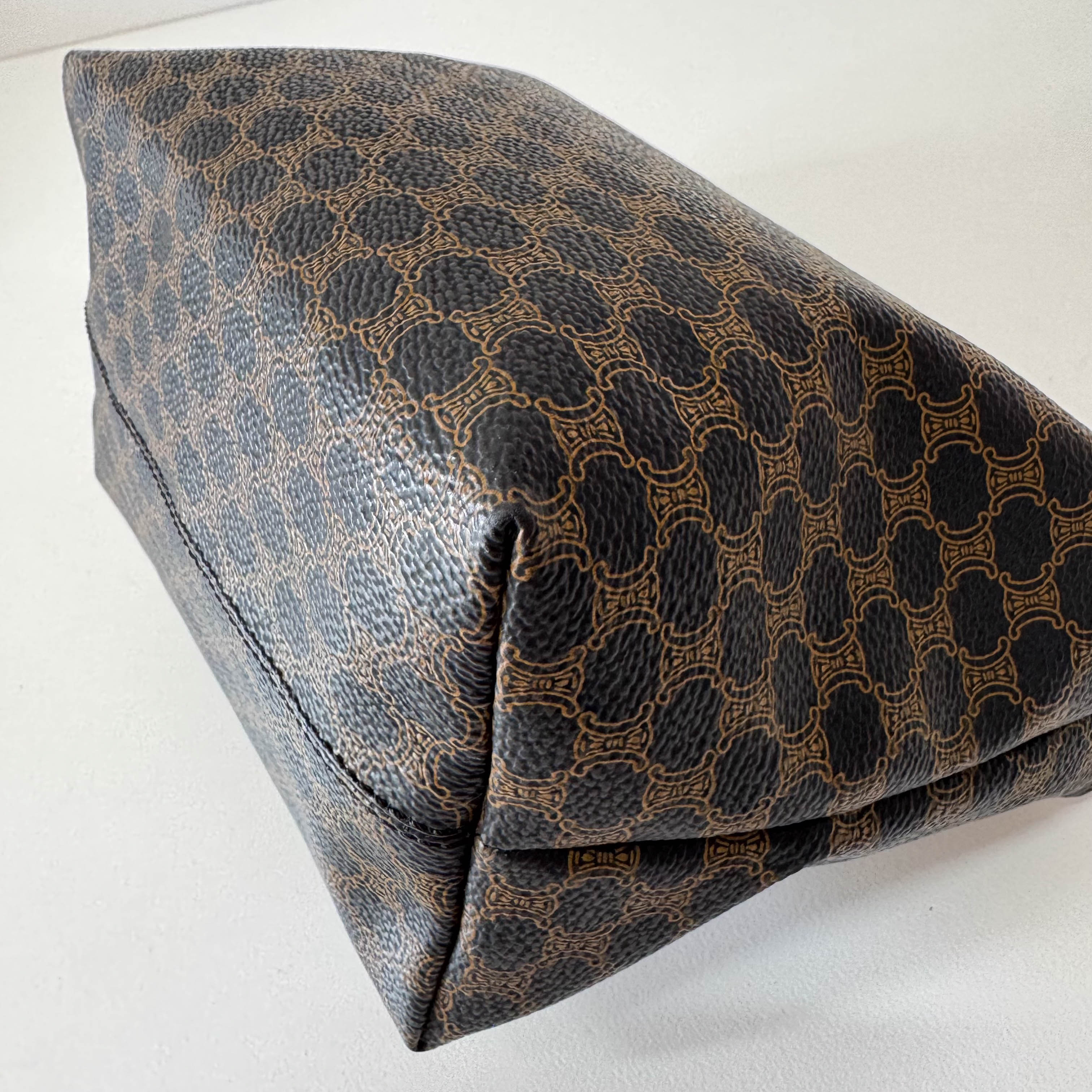 Vintage Black Macadam Triomphe Pouch Bag