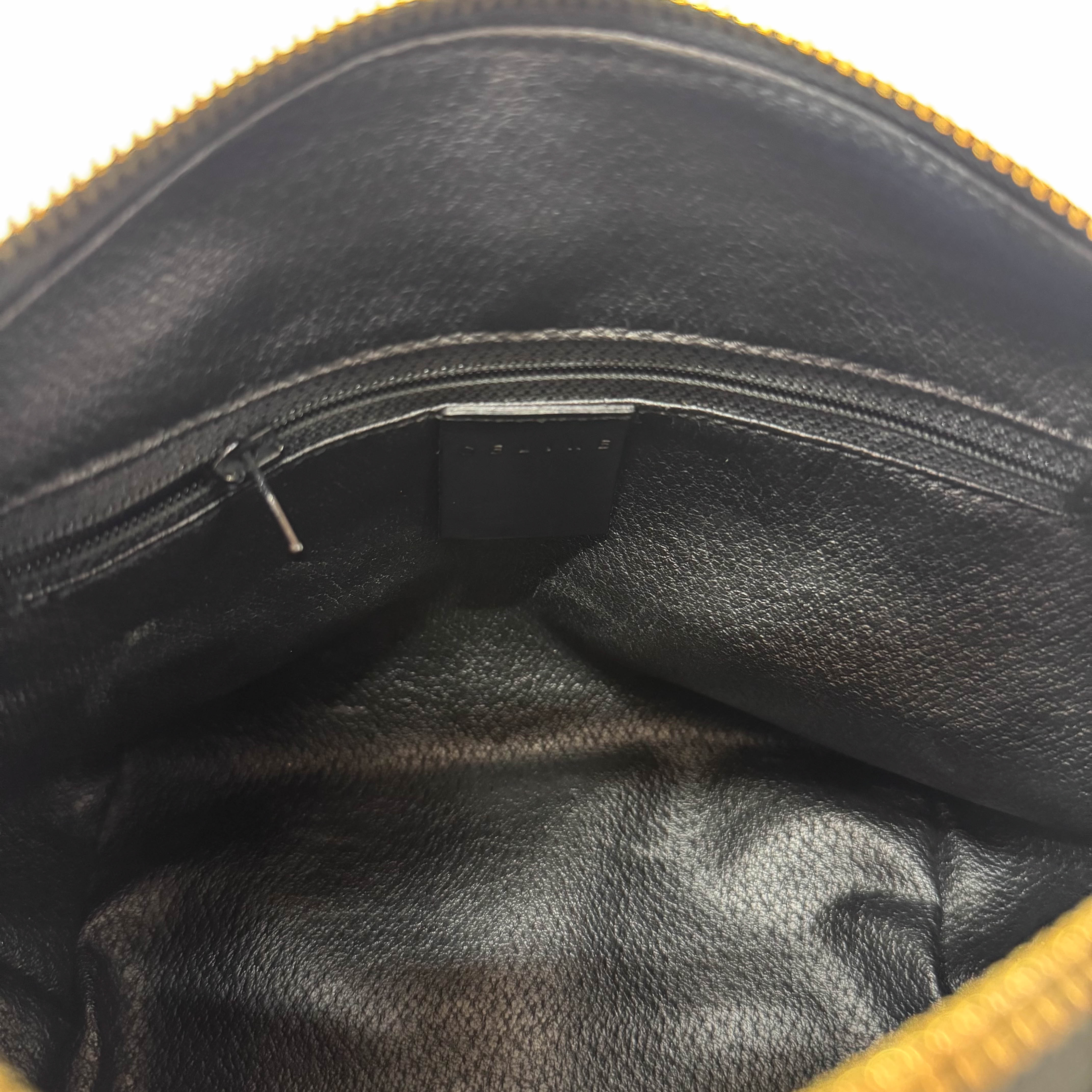 Vintage Black Macadam Triomphe Pouch Bag