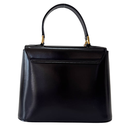 Archive Black Leather Top Handle Bag