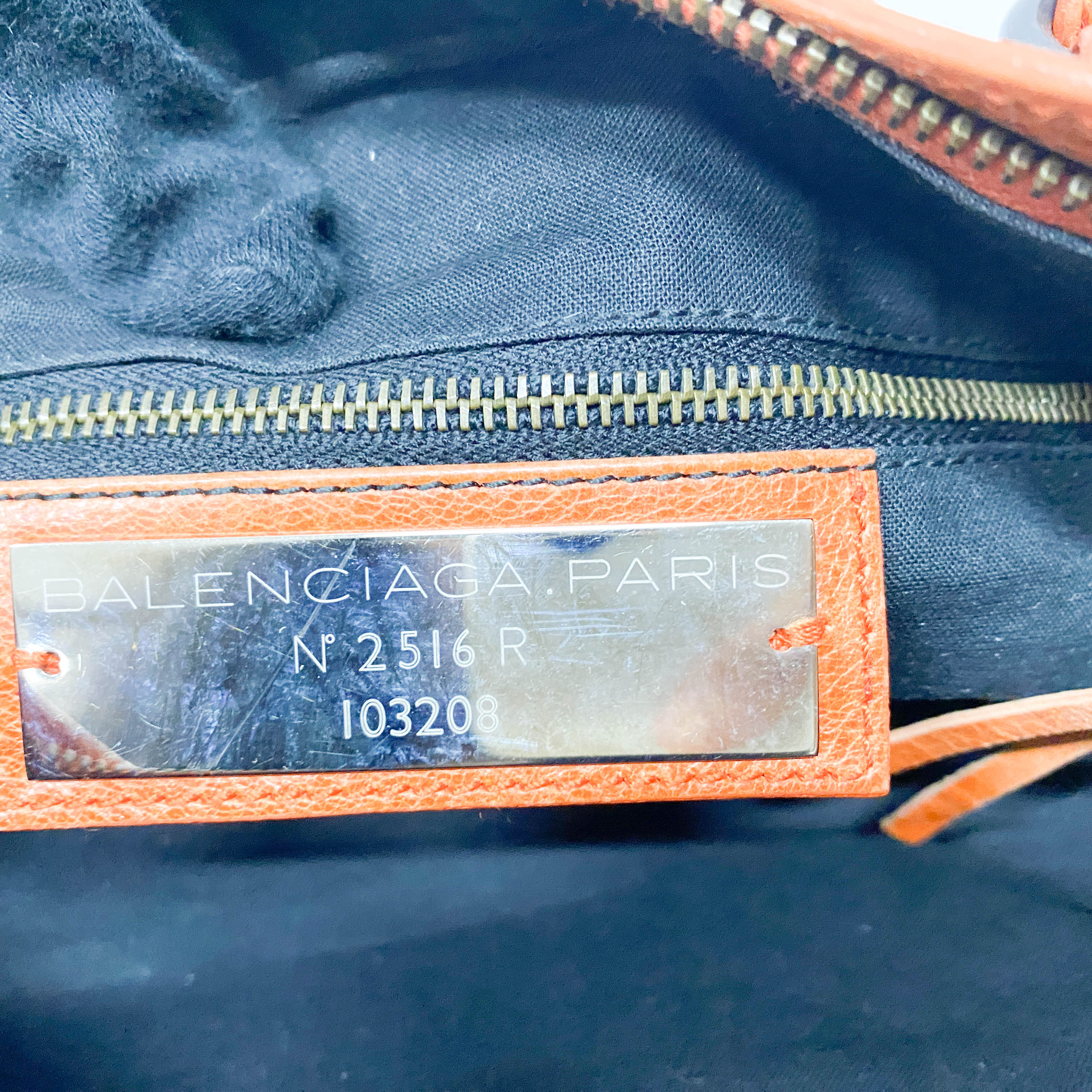 The First Orange Leather Shoulder Bag