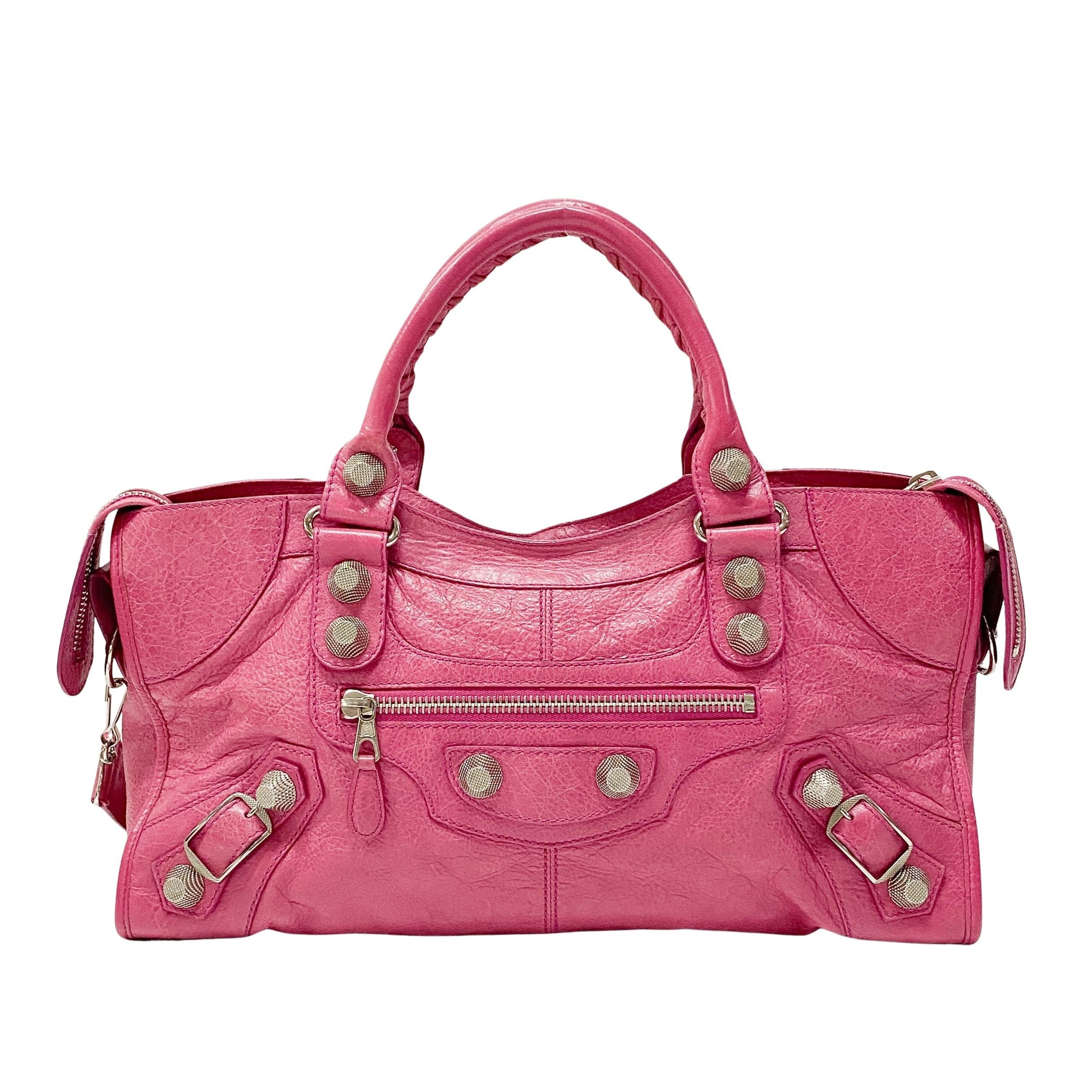 The City Pink Leather Shoulder Bag