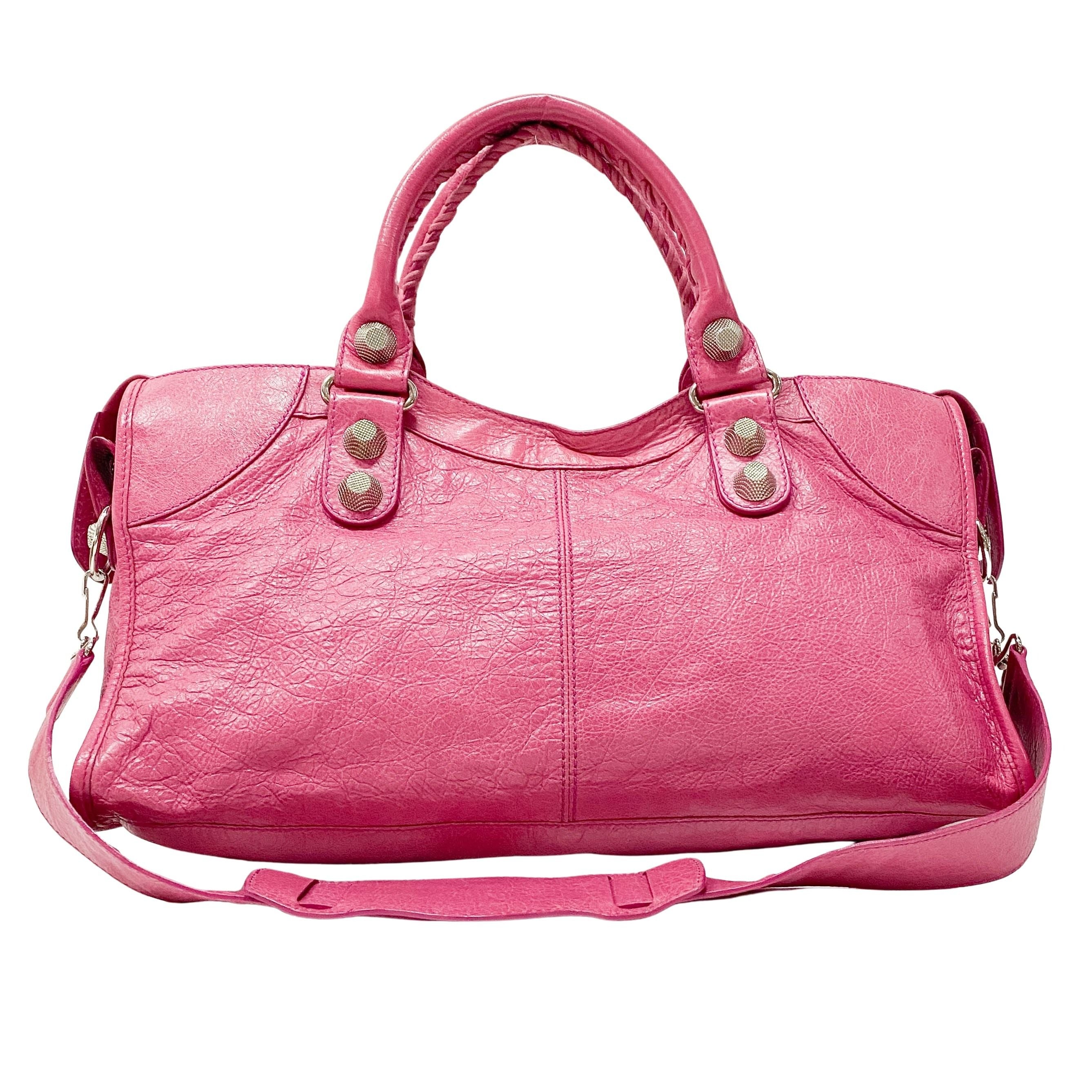 The City Pink Leather Shoulder Bag