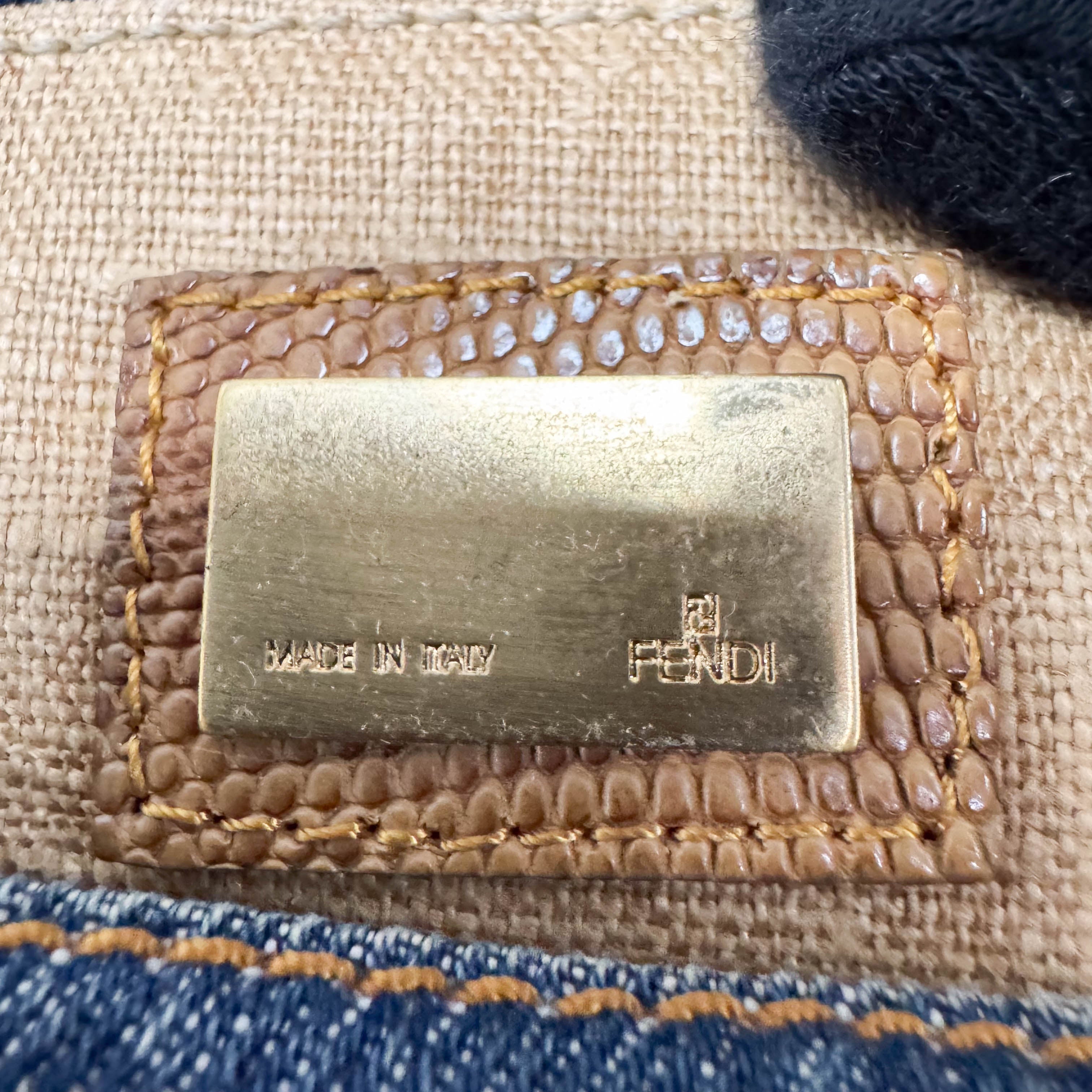 Mini Mamma Baguette Blue Denim Shoulder Bag