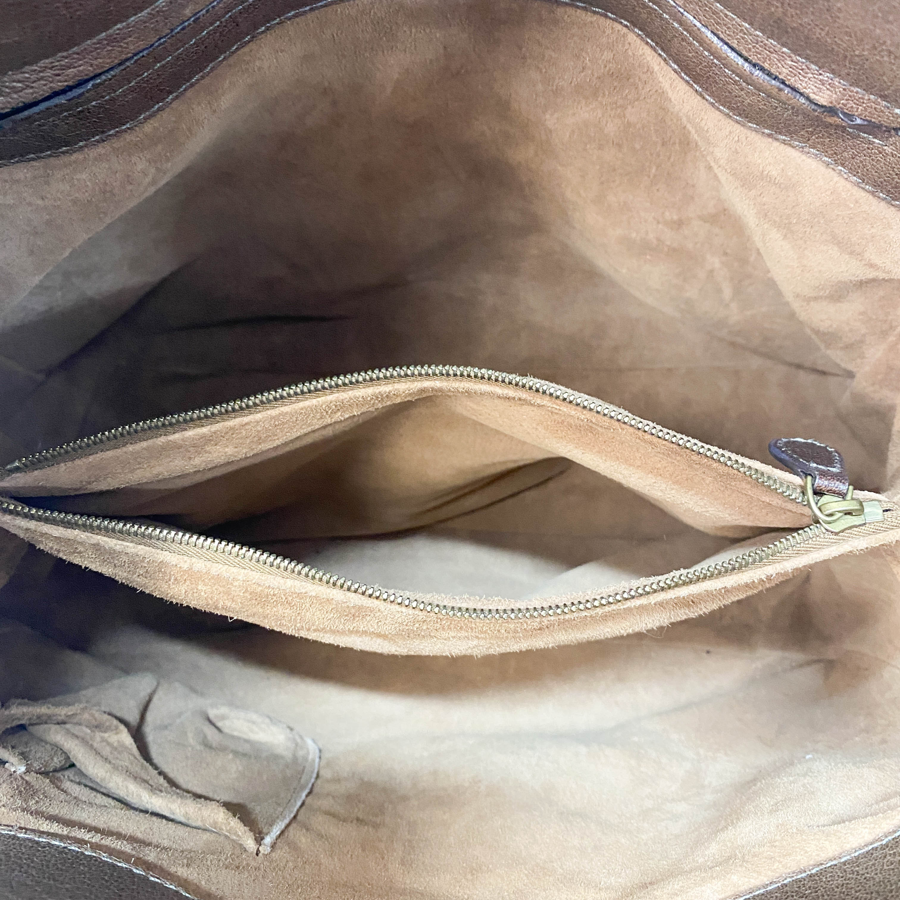 Princess cut Brown Leather Intrecciato and Embroidery Tote Bag