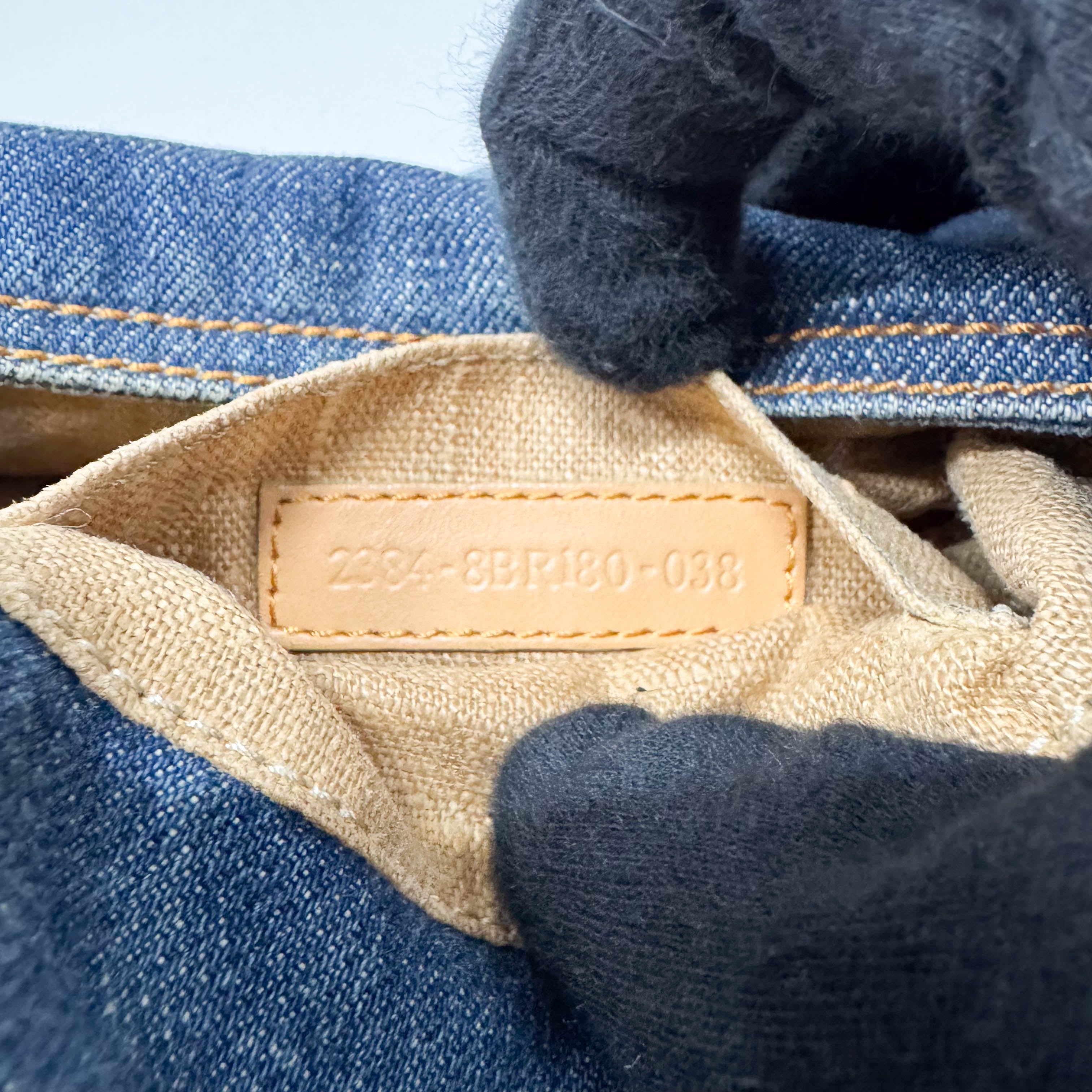 Mini Mamma Baguette Blue Denim Shoulder Bag